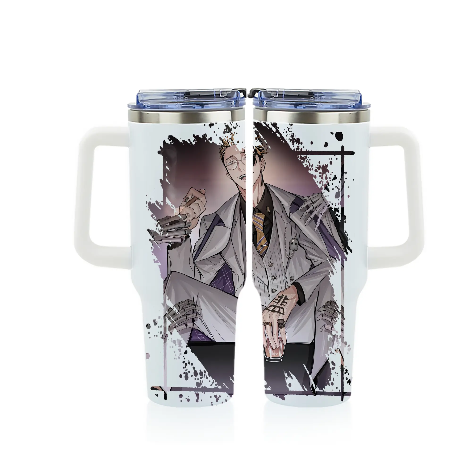 東京リベンジャーズ グッズ,半間修二 - 1200mL フルプリント車用タンブラー ・ 304ステンレス 内側 ・ 201ステンレス 外側 ・ 保温 保冷 ・ 通勤 ドライブ アウトドア用