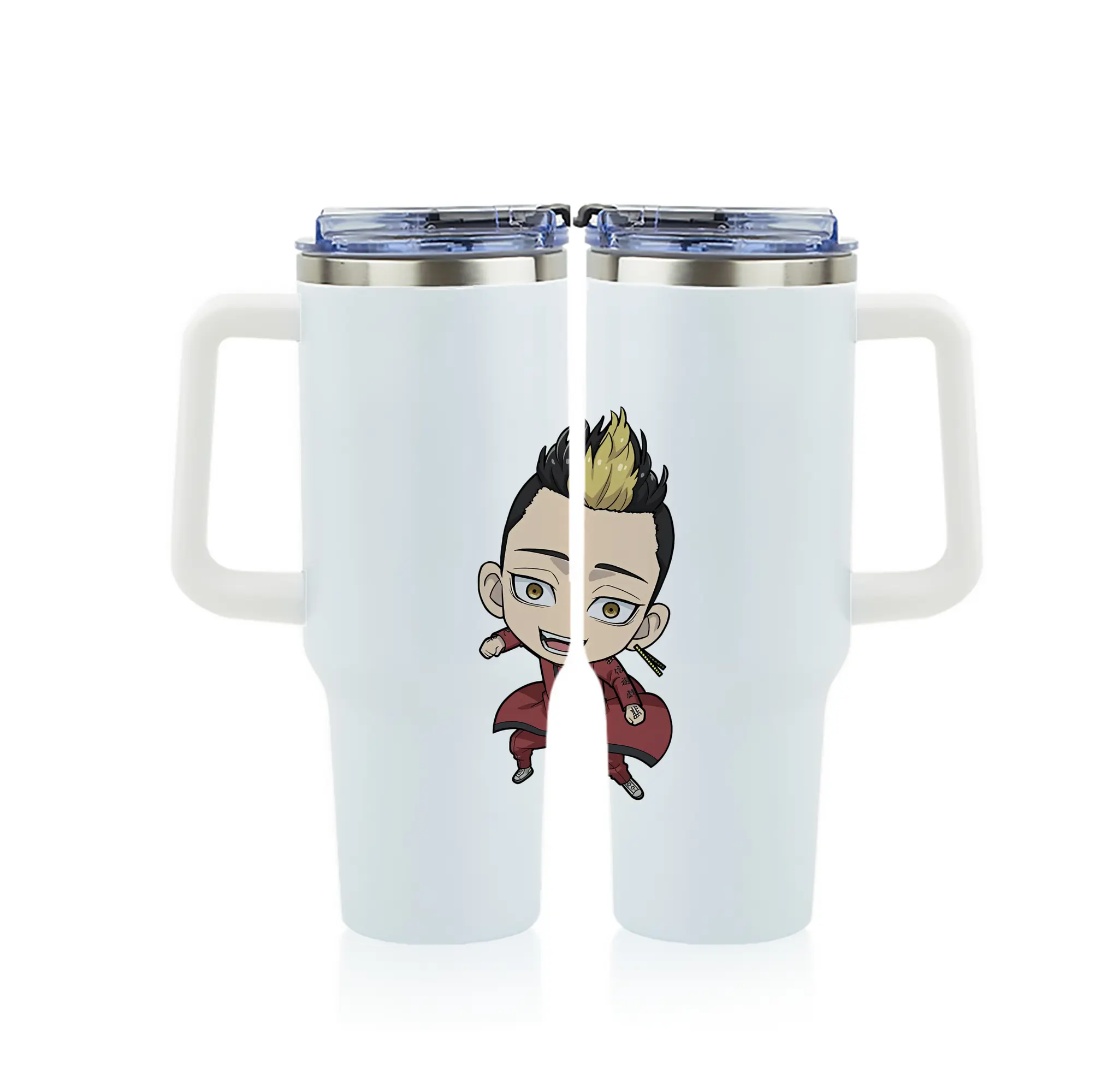 東京リベンジャーズ グッズ,半間修二 - 1200mL フルプリント車用タンブラー ・ 304ステンレス 内側 ・ 201ステンレス 外側 ・ 保温 保冷 ・ 通勤 ドライブ アウトドア用