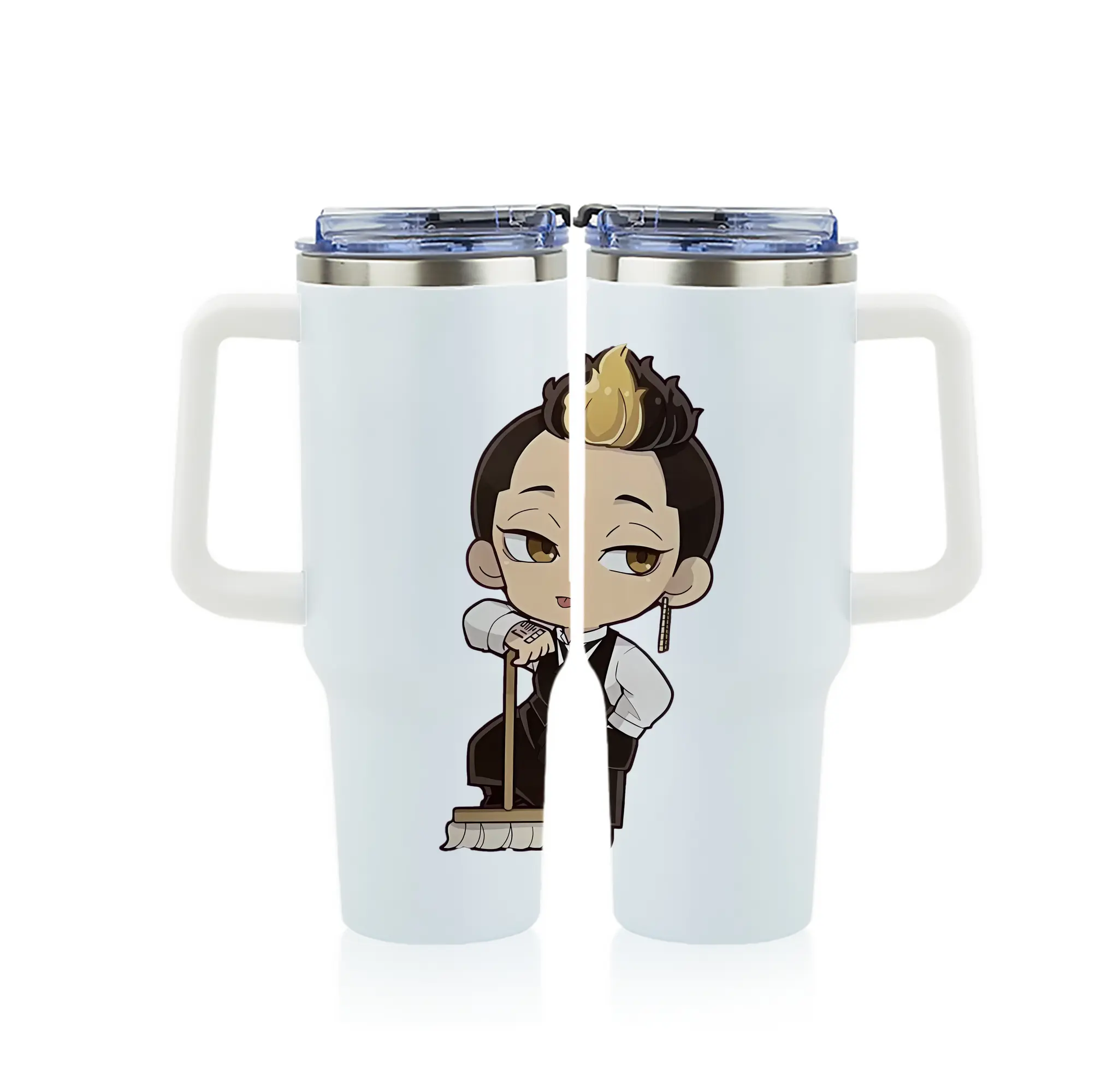 東京リベンジャーズ グッズ,半間修二 - 1200mL フルプリント車用タンブラー ・ 304ステンレス 内側 ・ 201ステンレス 外側 ・ 保温 保冷 ・ 通勤 ドライブ アウトドア用