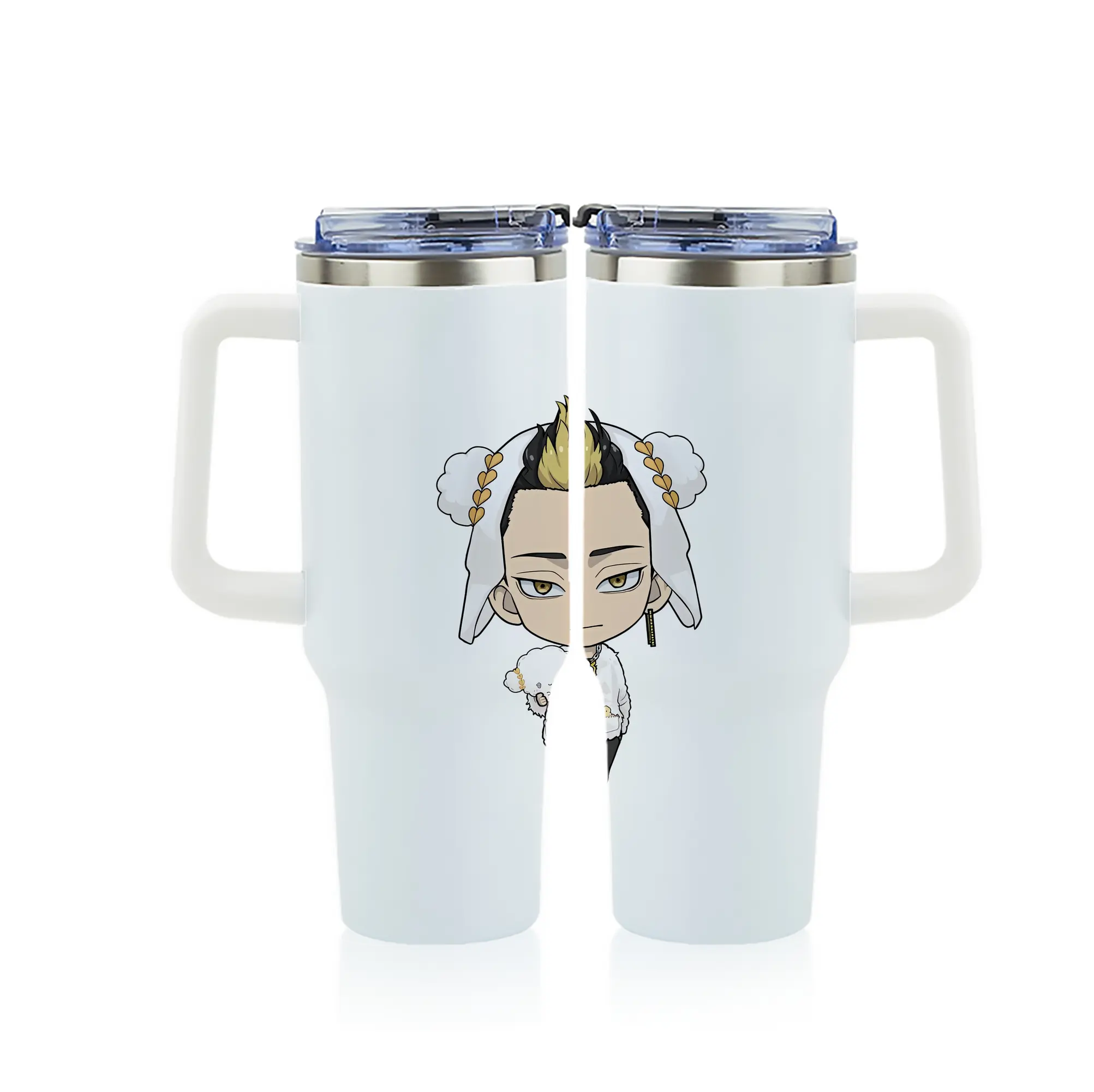 東京リベンジャーズ グッズ,半間修二 - 1200mL フルプリント車用タンブラー ・ 304ステンレス 内側 ・ 201ステンレス 外側 ・ 保温 保冷 ・ 通勤 ドライブ アウトドア用