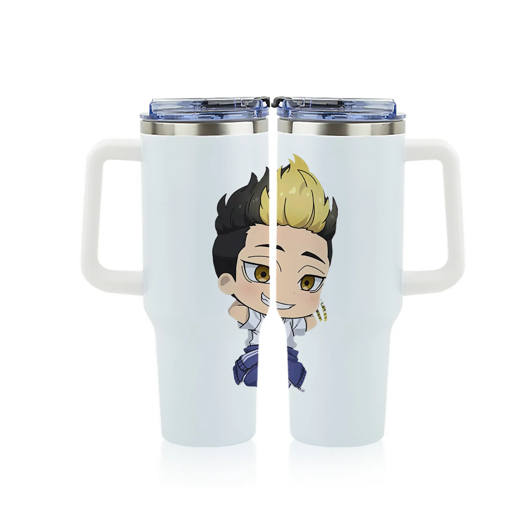 東京リベンジャーズ グッズ,半間修二 - 1200mL フルプリント車用タンブラー ・ 304ステンレス 内側 ・ 201ステンレス 外側 ・ 保温 保冷 ・ 通勤 ドライブ アウトドア用