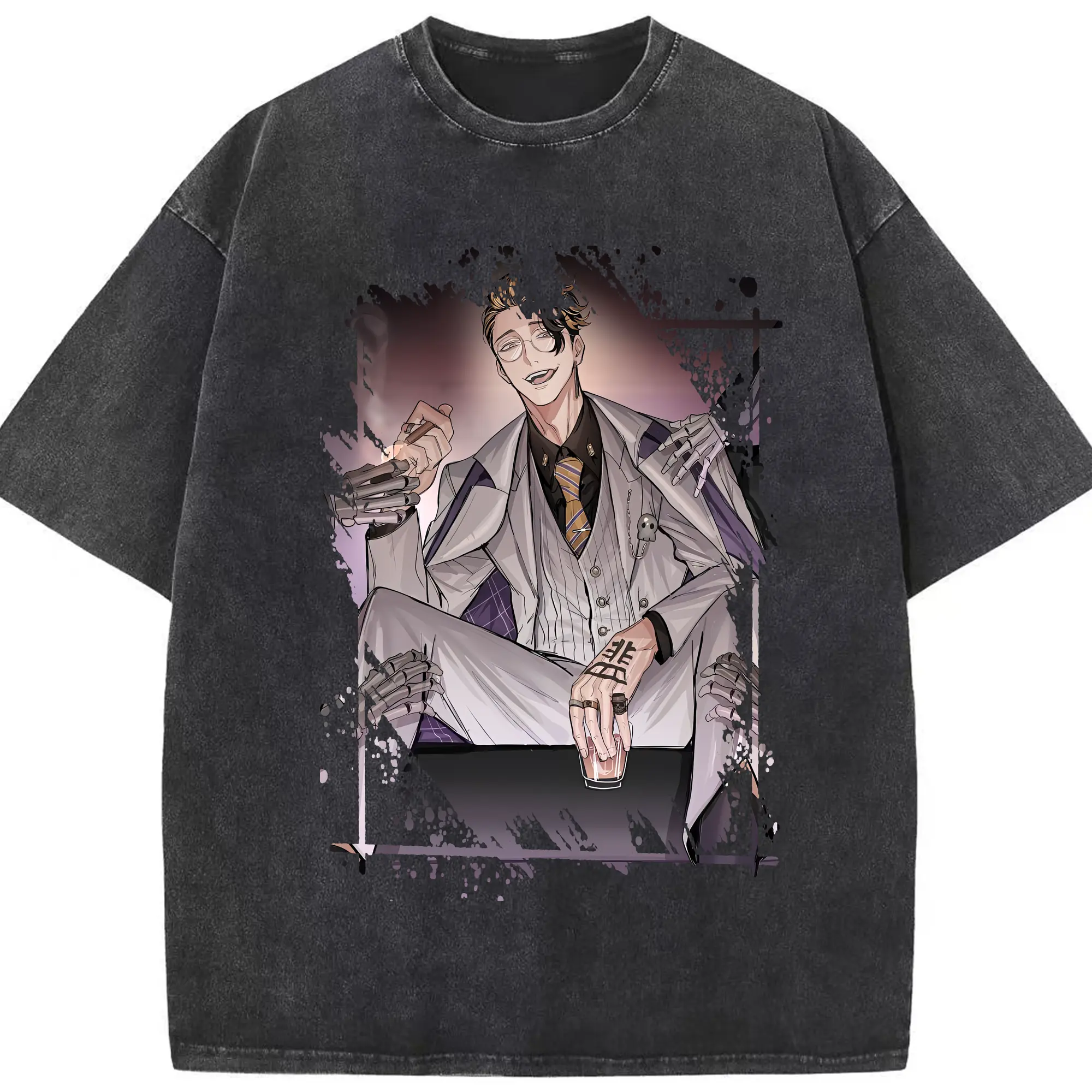 東京リベンジャーズ グッズ,半間修二 - 綿100％ ヴィンテージ風 半袖Tシャツ ・ フロントプリント ・ 柔らか肌触り ・ 通気性 快適 ・ スポーツ カジュアル 外出用