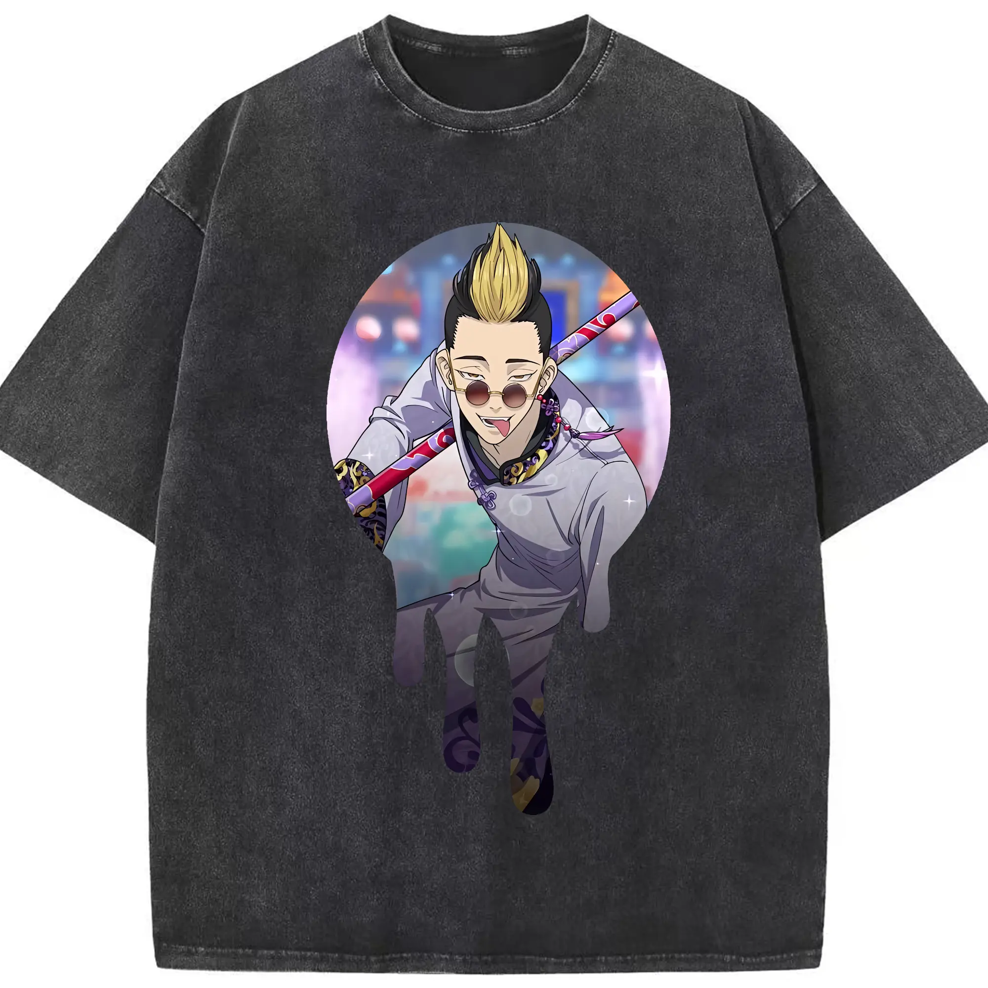 東京リベンジャーズ グッズ,半間修二 - 綿100％ ヴィンテージ風 半袖Tシャツ ・ フロントプリント ・ 柔らか肌触り ・ 通気性 快適 ・ スポーツ カジュアル 外出用