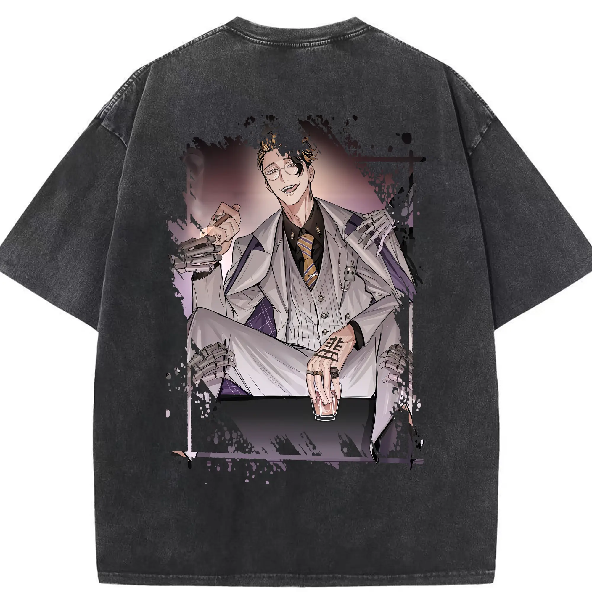 東京リベンジャーズ グッズ,半間修二 - 綿100％ ヴィンテージ風 半袖Tシャツ ・ 背面プリント ・ 柔らか肌触り ・ 通気性 快適 ・ スポーツ カジュアル 外出用