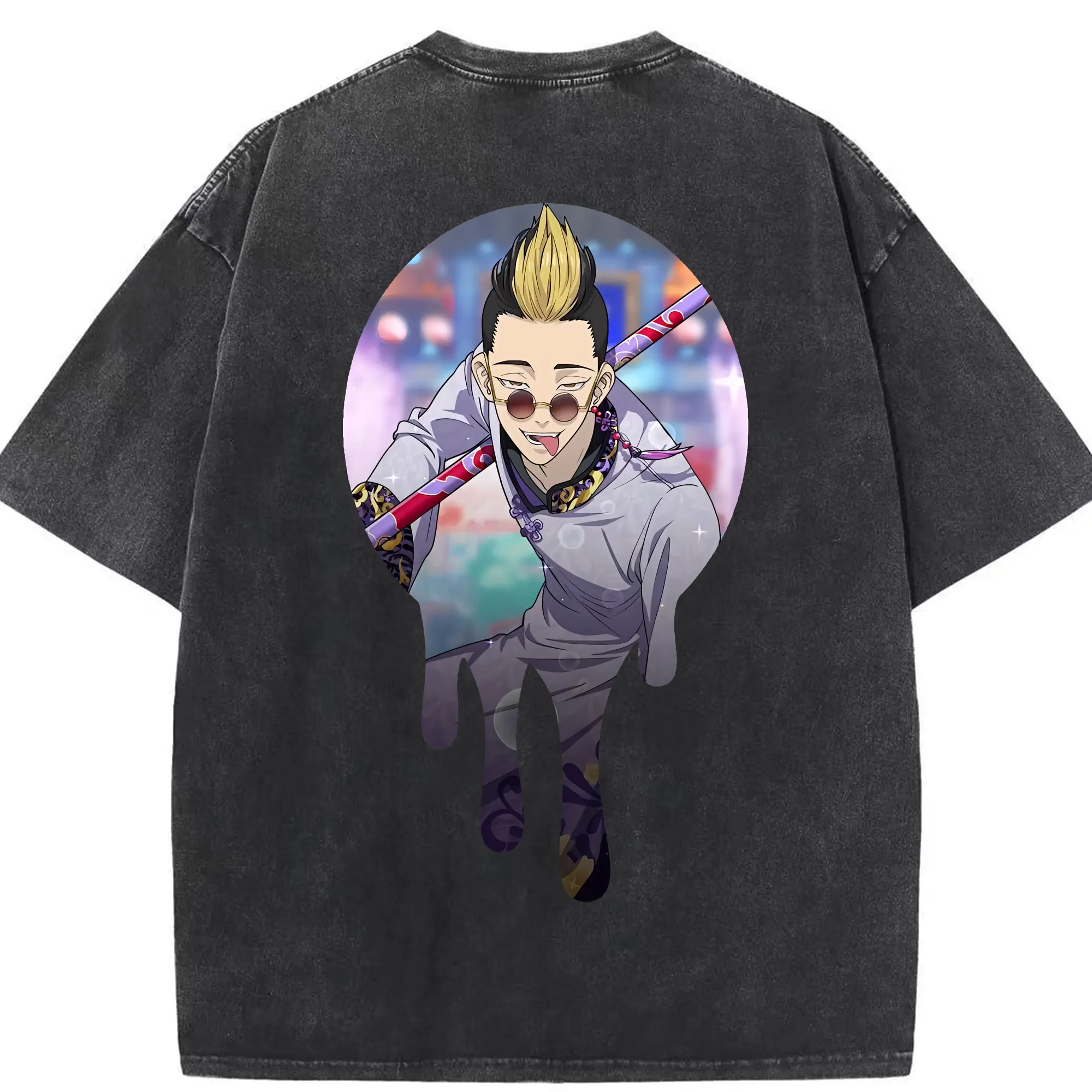 東京リベンジャーズ グッズ,半間修二 - 綿100％ ヴィンテージ風 半袖Tシャツ ・ 背面プリント ・ 柔らか肌触り ・ 通気性 快適 ・ スポーツ カジュアル 外出用