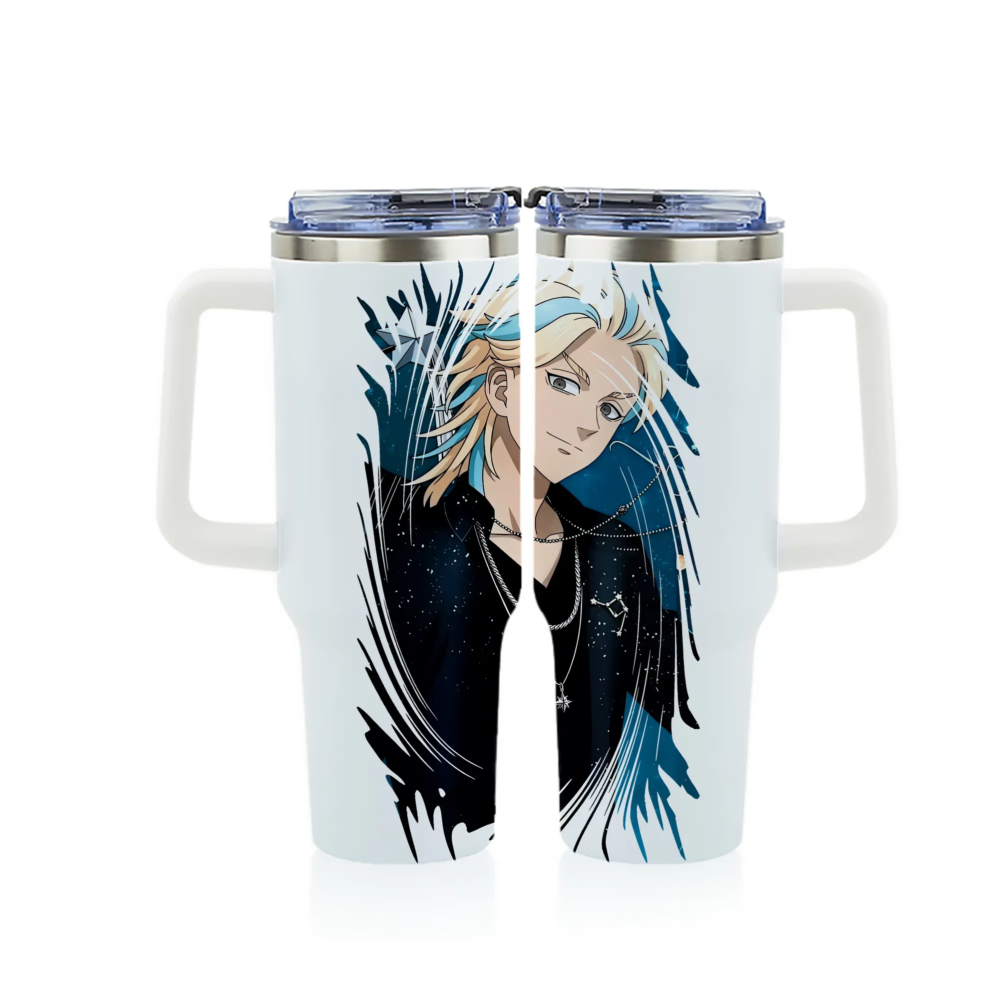 東京リベンジャーズ グッズ,灰谷竜胆 - 1200mL フルプリント車用タンブラー ・ 304ステンレス 内側 ・ 201ステンレス 外側 ・ 保温 保冷 ・ 通勤 ドライブ アウトドア用