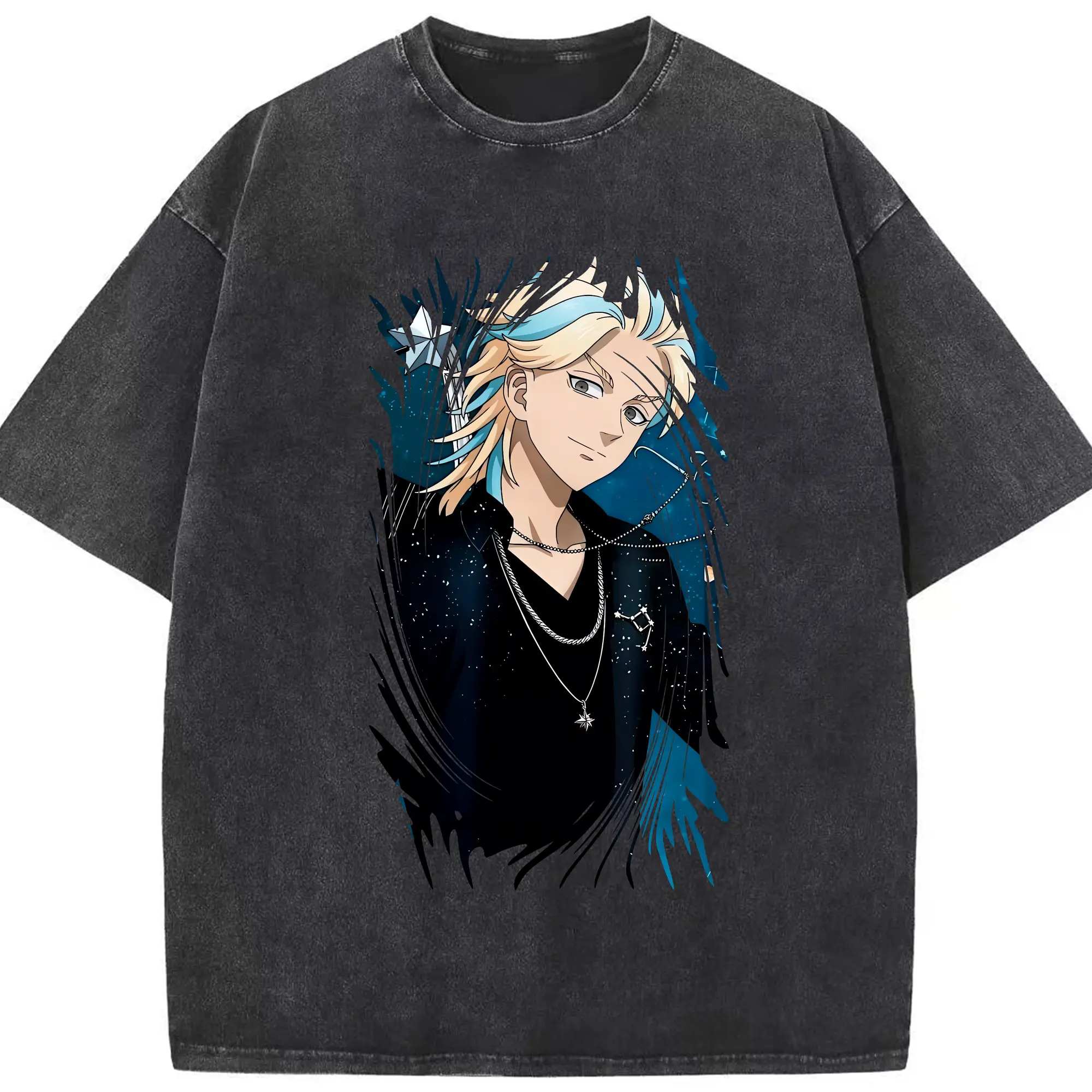 東京リベンジャーズ グッズ,灰谷竜胆 - 綿100％ ヴィンテージ風 半袖Tシャツ ・ フロントプリント ・ 柔らか肌触り ・ 通気性 快適 ・ スポーツ カジュアル 外出用