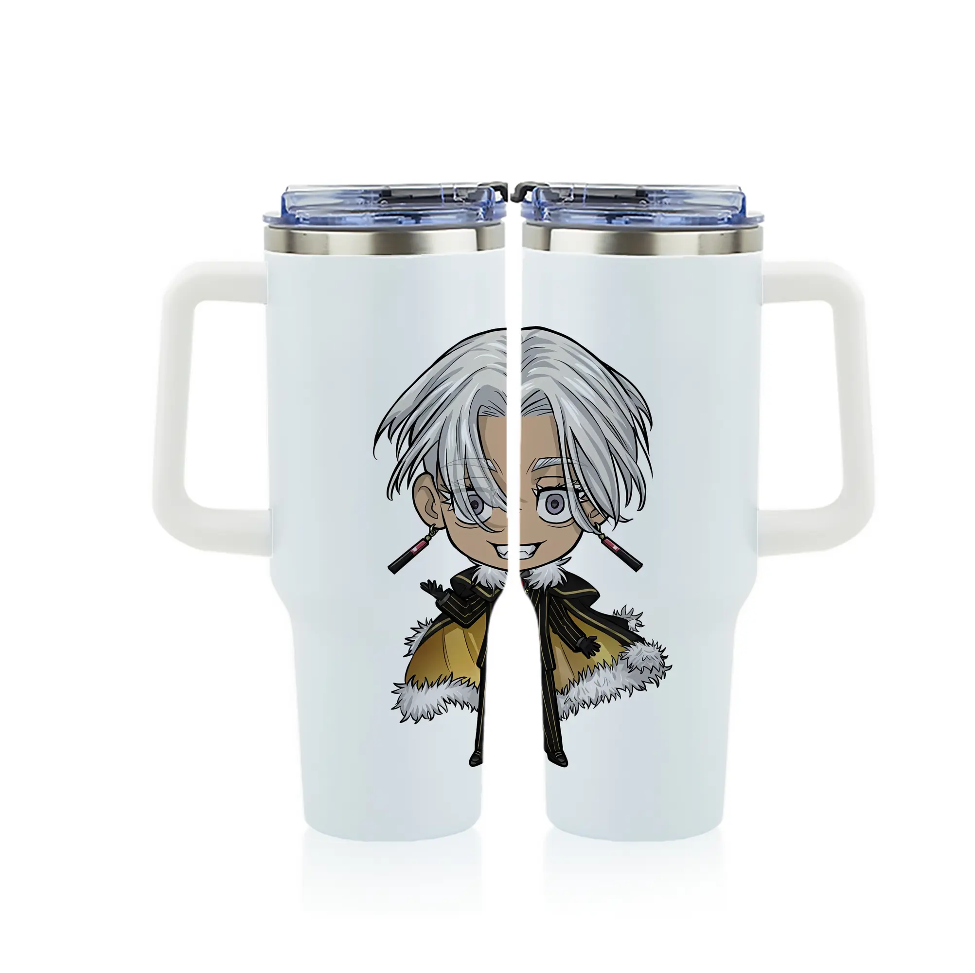 東京リベンジャーズ グッズ,黒川イザナ - 1200mL フルプリント車用タンブラー ・ 304ステンレス 内側 ・ 201ステンレス 外側 ・ 保温 保冷 ・ 通勤 ドライブ アウトドア用