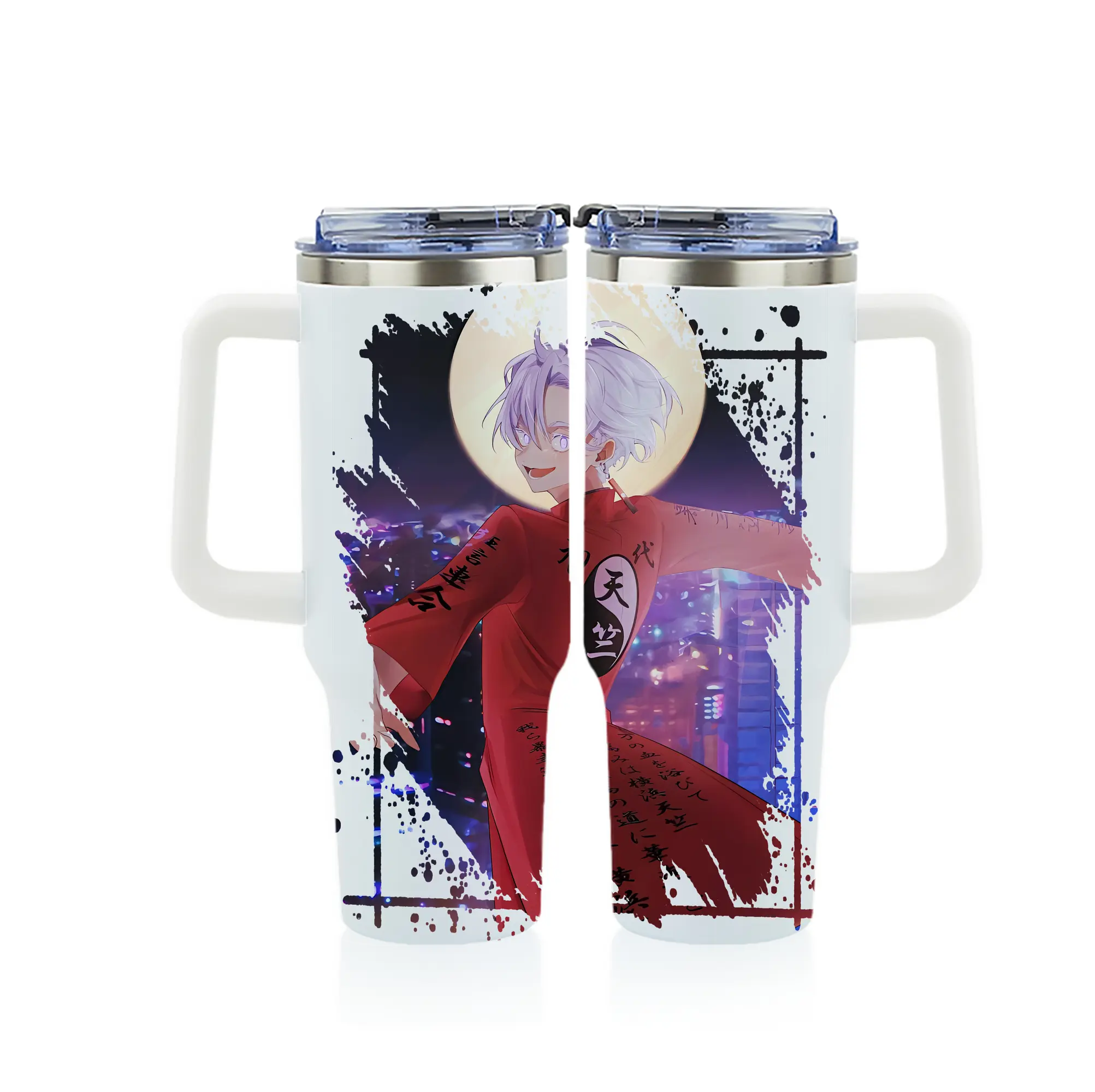 東京リベンジャーズ グッズ,黒川イザナ - 1200mL フルプリント車用タンブラー ・ 304ステンレス 内側 ・ 201ステンレス 外側 ・ 保温 保冷 ・ 通勤 ドライブ アウトドア用