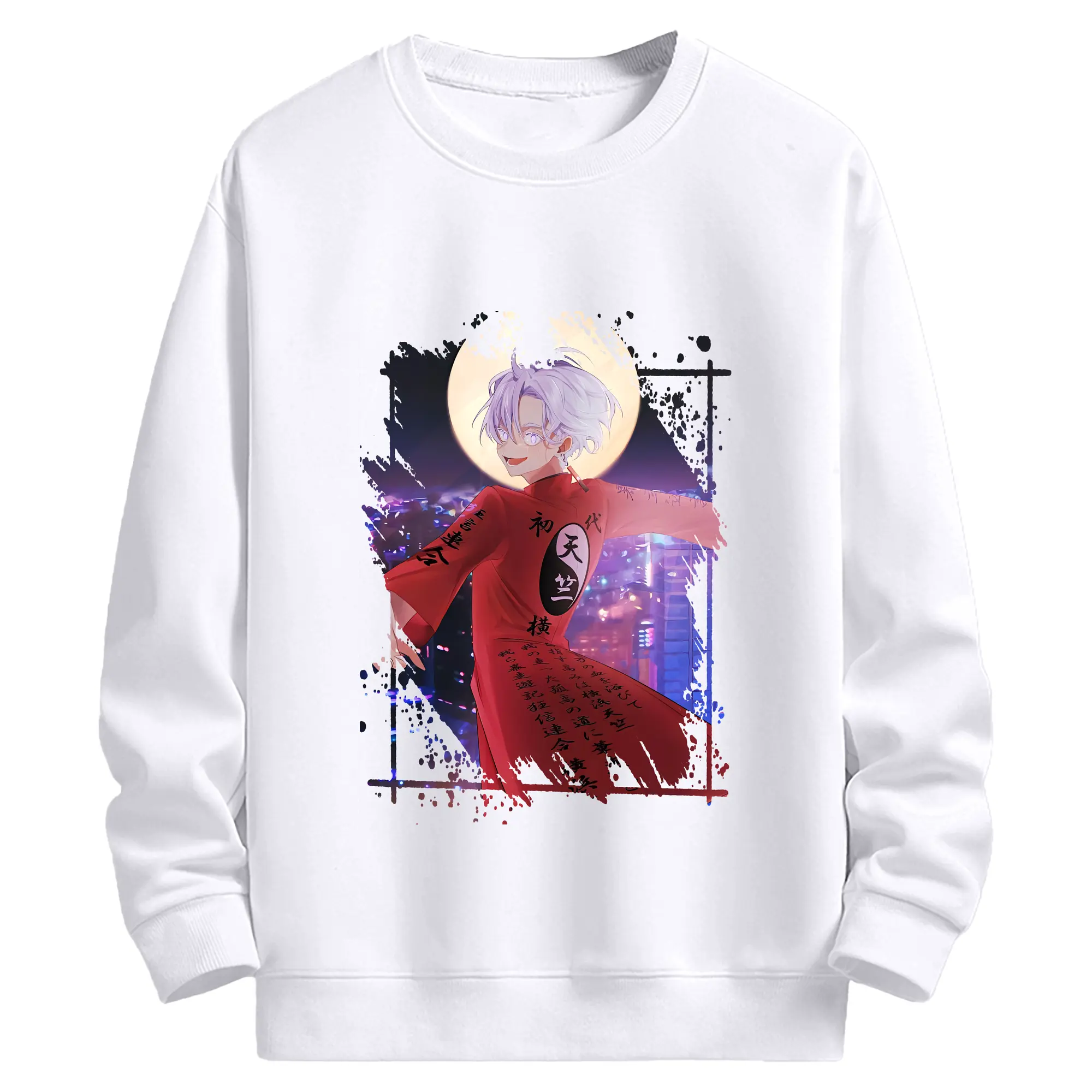 東京リベンジャーズ グッズ,黒川イザナ - 高品質 クルーネック スウェット ・ コットン59％ ポリエステル41％ ・ ユニセックス 長袖 トレーナー ・ カジュアル デイリー スポーツ 散歩用