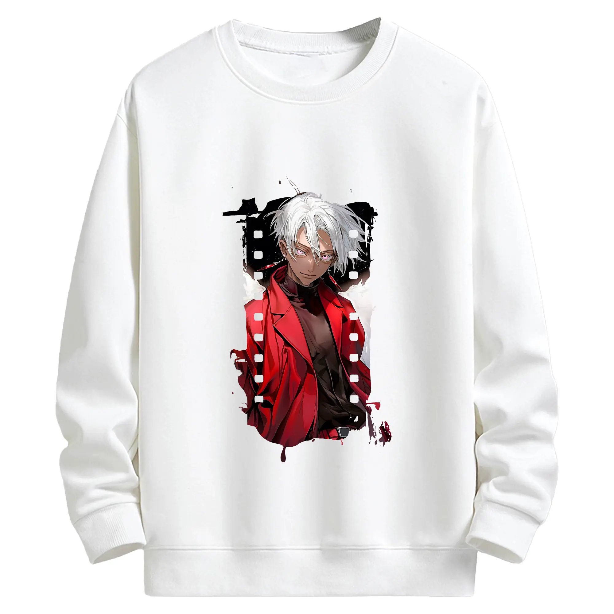 東京リベンジャーズ グッズ,黒川イザナ - キッズ クルーネックスウェットシャツ ・ フロントプリント ・ 綿80％ ポリエステル20％ ・ 快適 通学 スポーツ 日常使い お散歩用