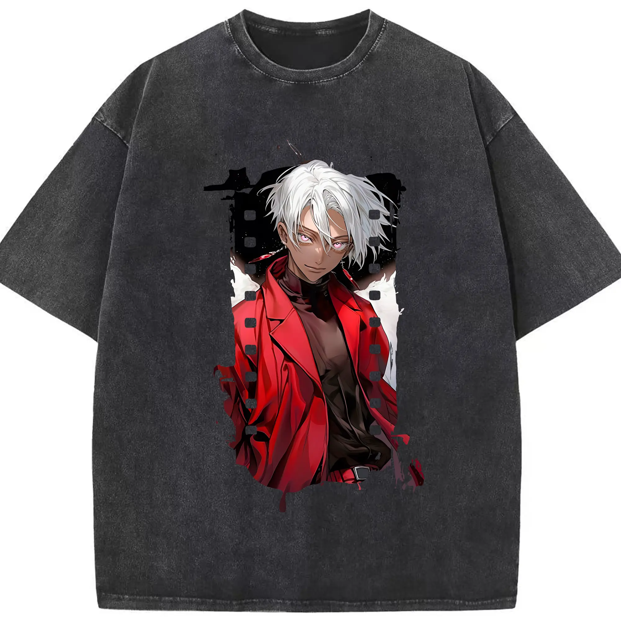 東京リベンジャーズ グッズ,黒川イザナ - 綿100％ ヴィンテージ風 半袖Tシャツ ・ フロントプリント ・ 柔らか肌触り ・ 通気性 快適 ・ スポーツ カジュアル 外出用