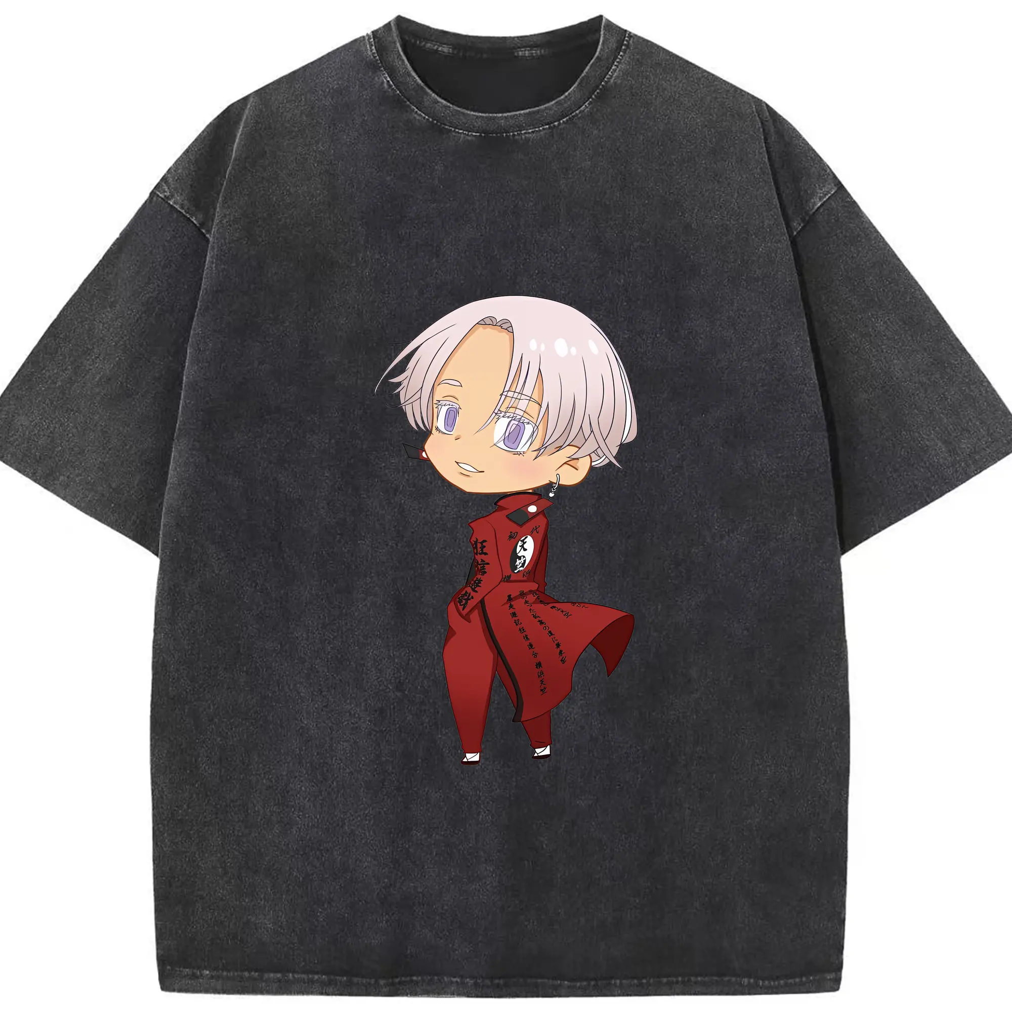 東京リベンジャーズ グッズ,黒川イザナ - 綿100％ ヴィンテージ風 半袖Tシャツ ・ フロントプリント ・ 柔らか肌触り ・ 通気性 快適 ・ スポーツ カジュアル 外出用