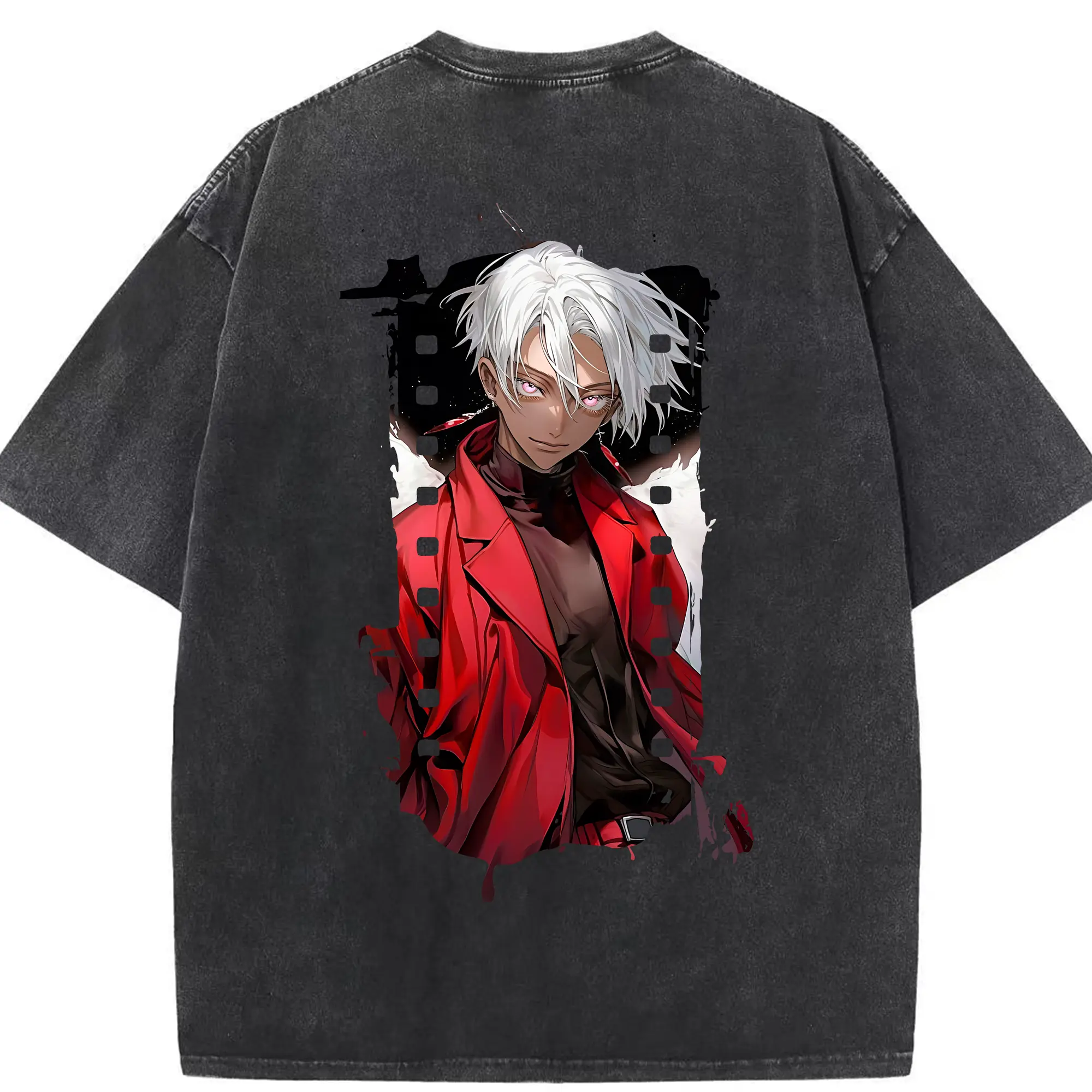 東京リベンジャーズ グッズ,黒川イザナ - 綿100％ ヴィンテージ風 半袖Tシャツ ・ 背面プリント ・ 柔らか肌触り ・ 通気性 快適 ・ スポーツ カジュアル 外出用