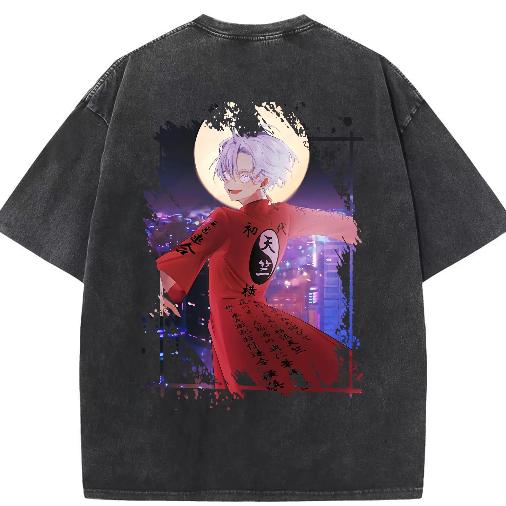 東京リベンジャーズ グッズ,黒川イザナ - 綿100％ ヴィンテージ風 半袖Tシャツ ・ 背面プリント ・ 柔らか肌触り ・ 通気性 快適 ・ スポーツ カジュアル 外出用