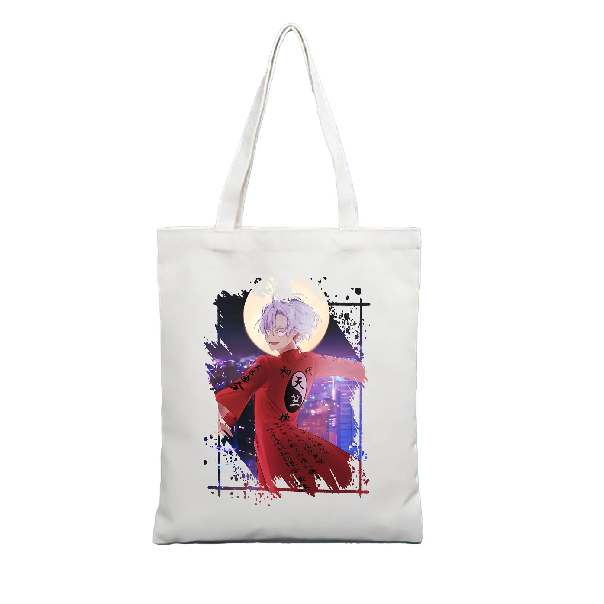 東京リベンジャーズ グッズ,黒川イザナ - 縦型キャンバス手提げバッグ（トートバッグ） ・ キャンバス素材 ・ ショッピング用 ・ 軽量 丈夫 お手入れ簡単