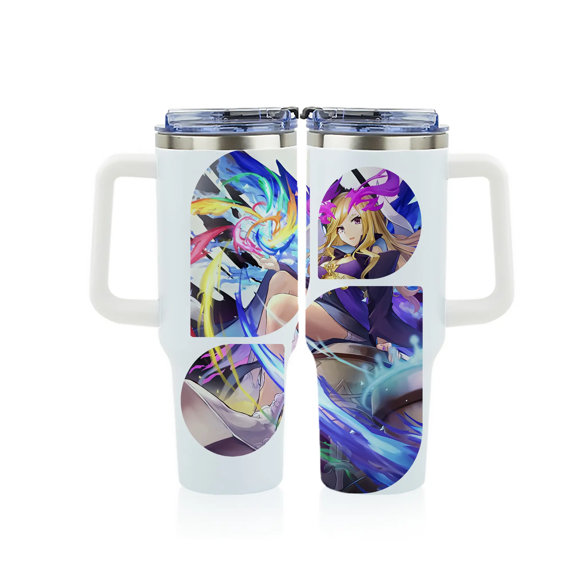 モンスト グッズ,ルシファー - 1200mL フルプリント車用タンブラー ・ 304ステンレス 内側 ・ 201ステンレス 外側 ・ 保温 保冷 ・ 通勤 ドライブ アウトドア用