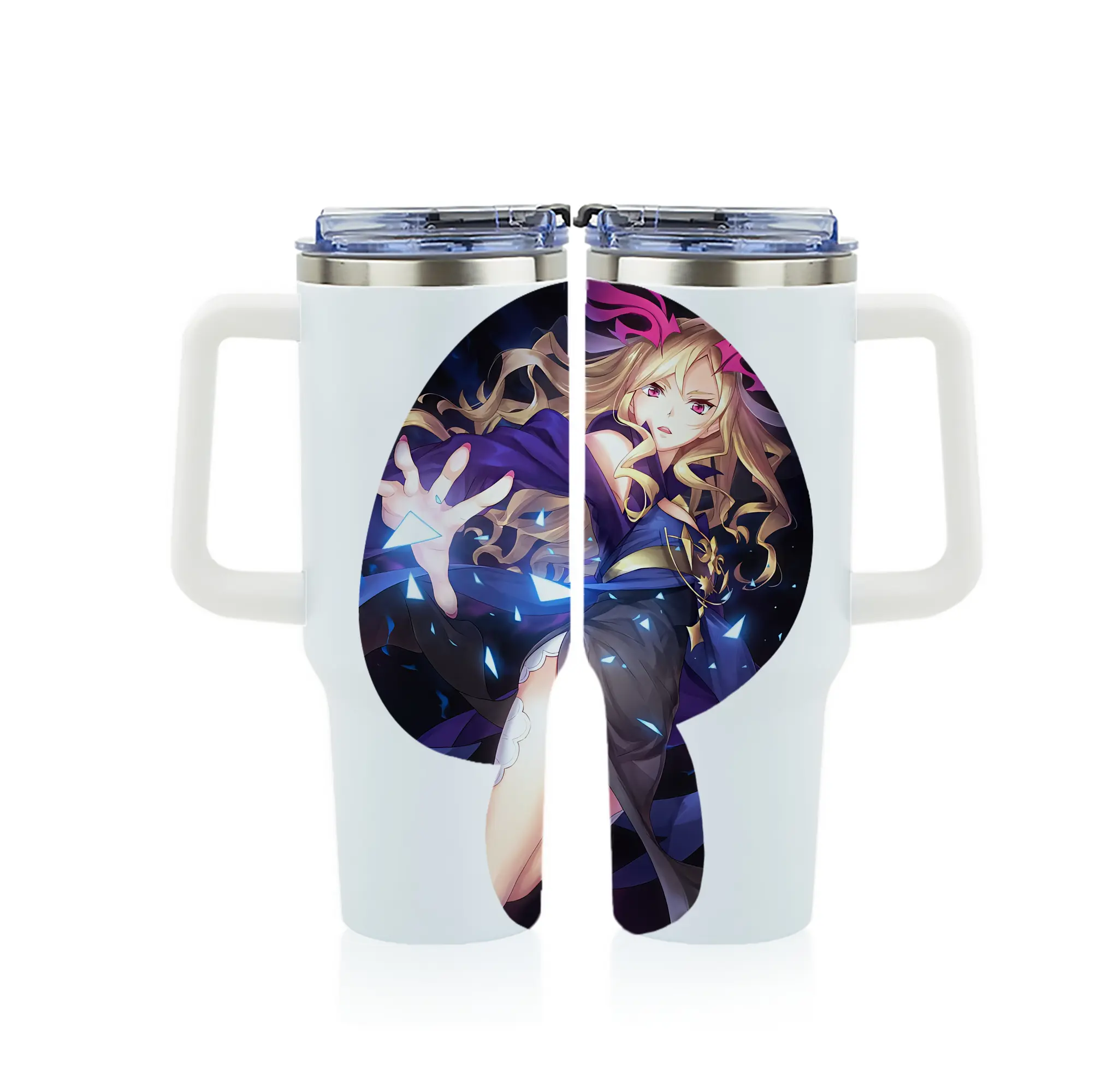 モンスト グッズ,ルシファー - 1200mL フルプリント車用タンブラー ・ 304ステンレス 内側 ・ 201ステンレス 外側 ・ 保温 保冷 ・ 通勤 ドライブ アウトドア用