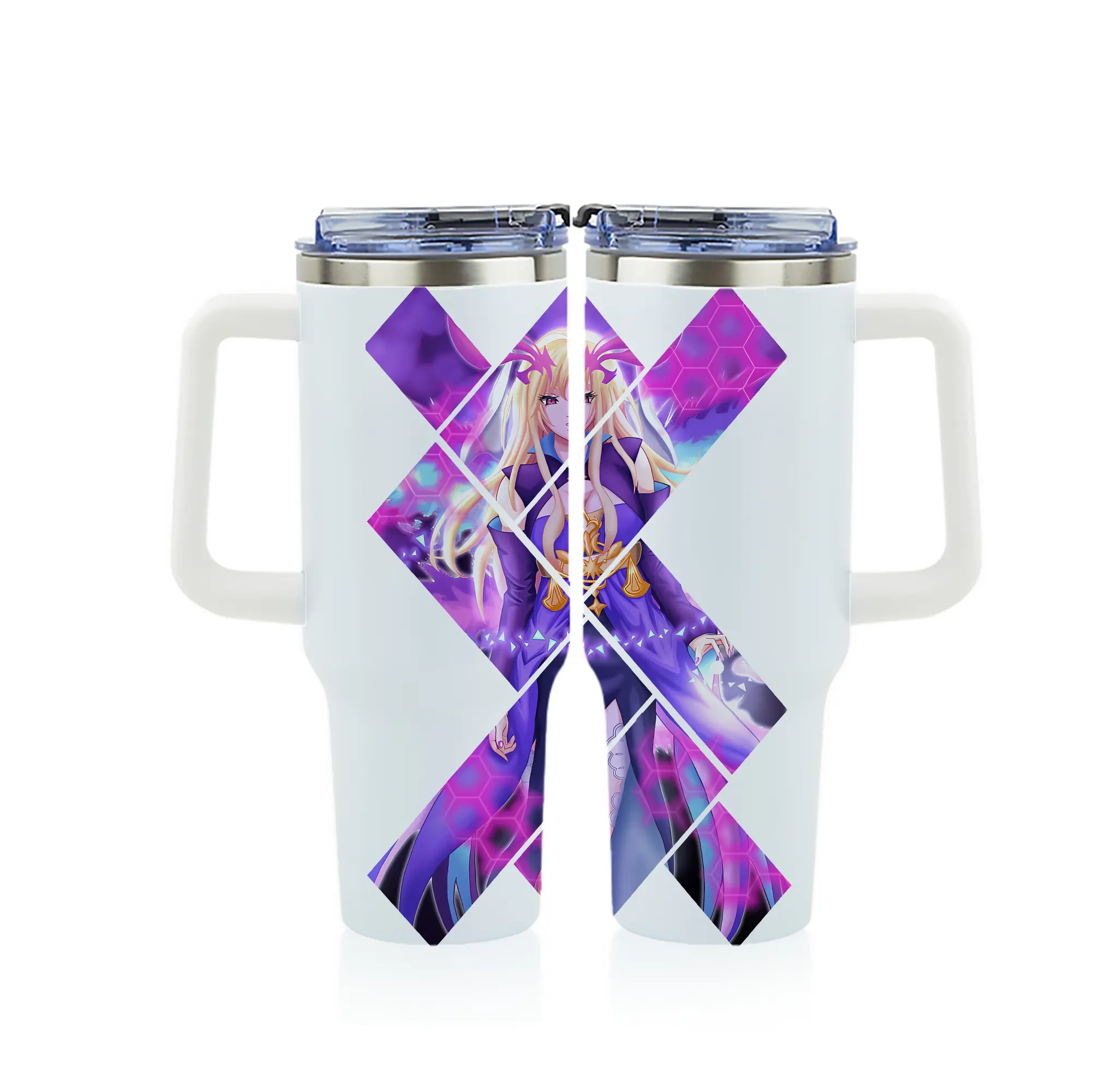 モンスト グッズ,ルシファー - 1200mL フルプリント車用タンブラー ・ 304ステンレス 内側 ・ 201ステンレス 外側 ・ 保温 保冷 ・ 通勤 ドライブ アウトドア用