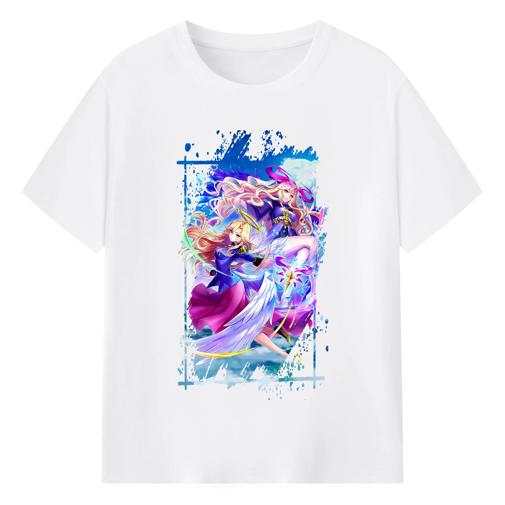 モンスト グッズ,ルシファー - 綿100％ 半袖Tシャツ ・ フロントプリント ・ 快適 通気性 ・ 日常使い 散歩 スポーツ用