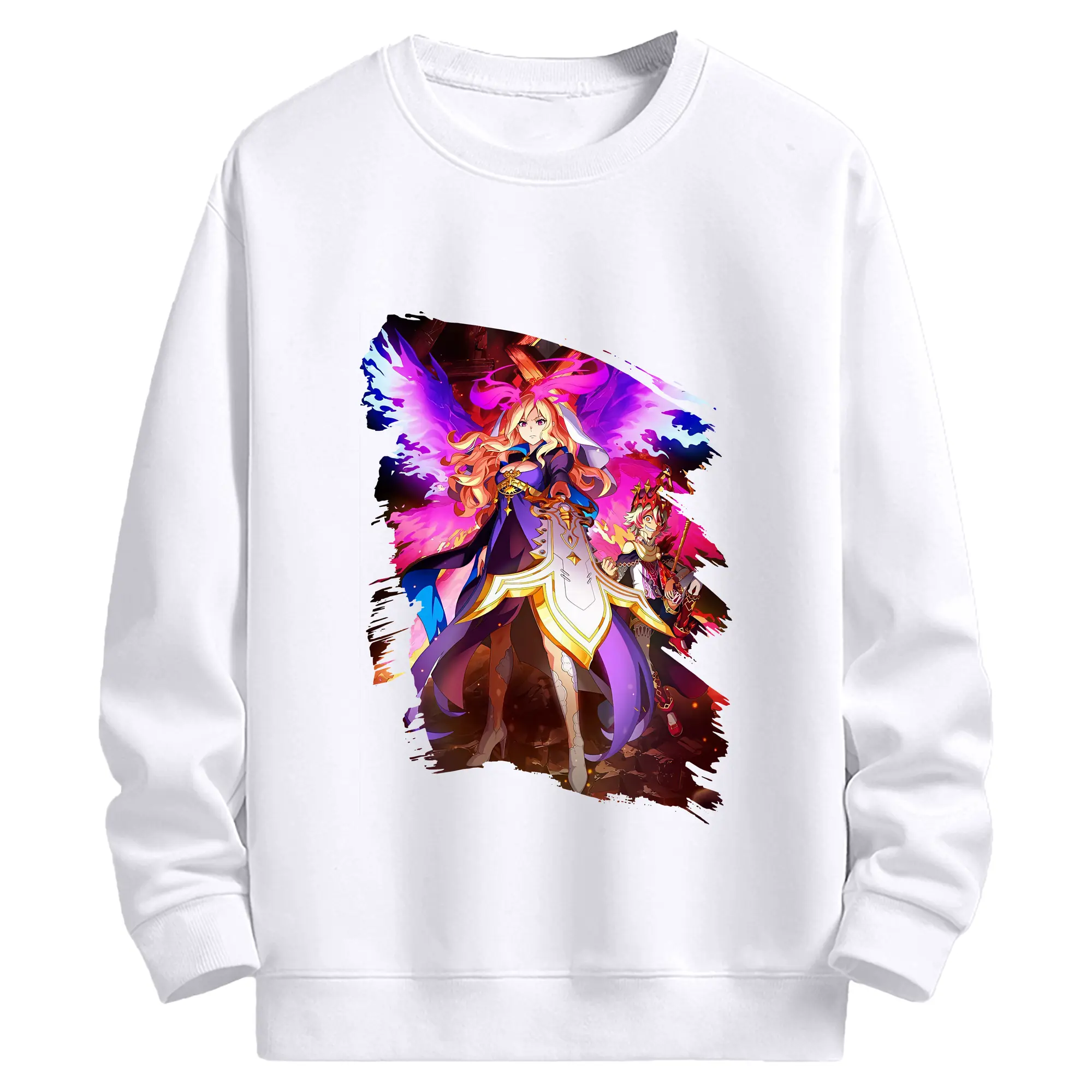 モンスト グッズ,ルシファー - 高品質 クルーネック スウェット ・ コットン59％ ポリエステル41％ ・ ユニセックス 長袖 トレーナー ・ カジュアル デイリー スポーツ 散歩用