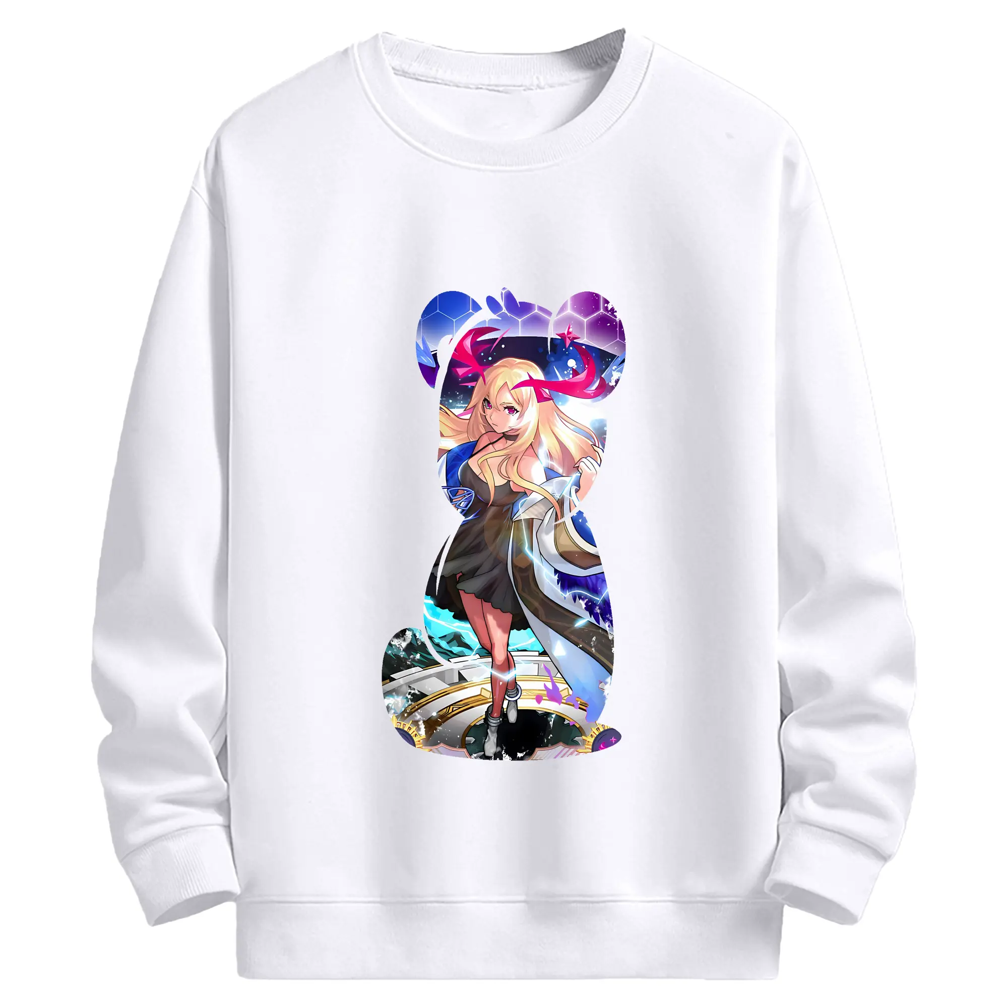 モンスト グッズ,ルシファー - 高品質 クルーネック スウェット ・ コットン59％ ポリエステル41％ ・ ユニセックス 長袖 トレーナー ・ カジュアル デイリー スポーツ 散歩用