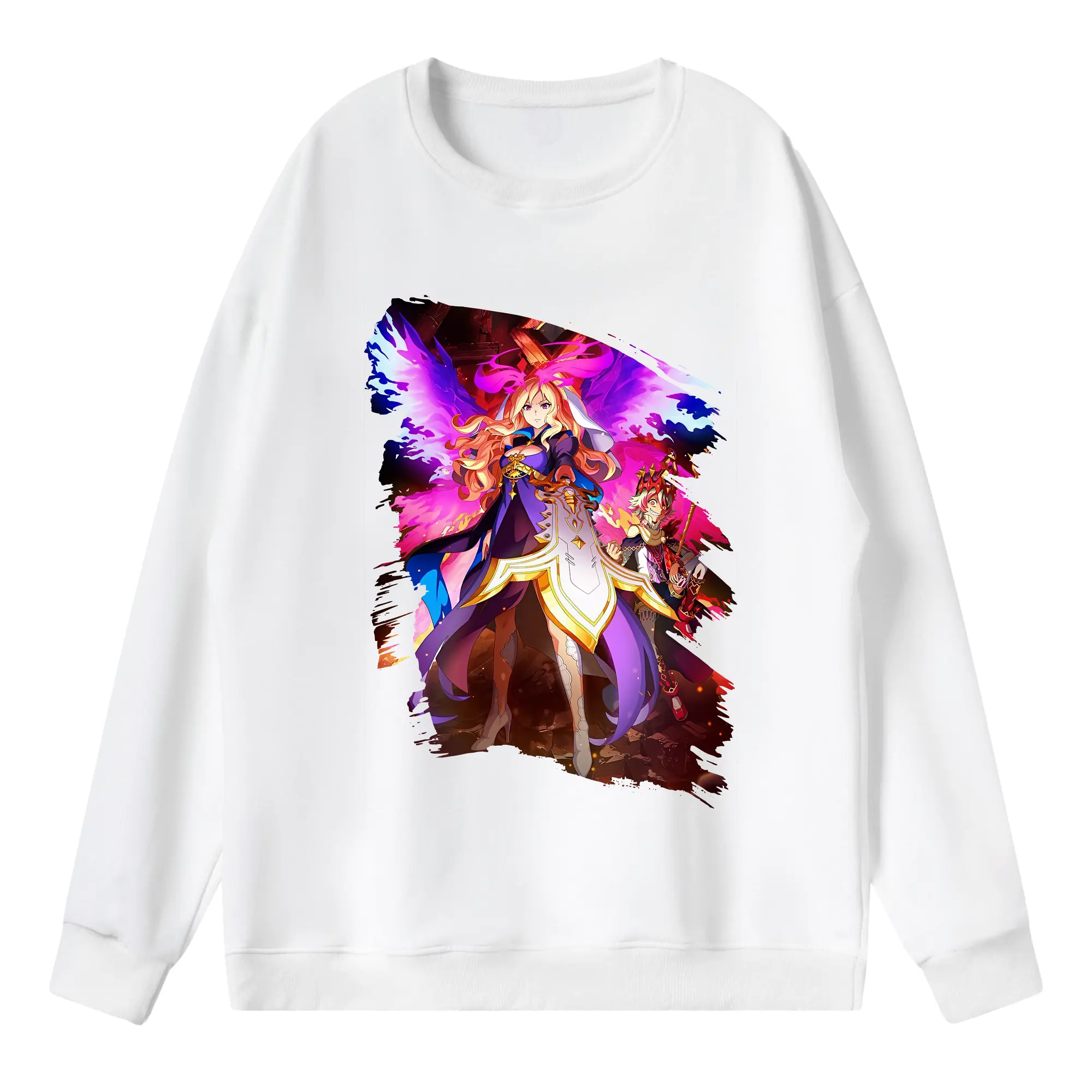 モンスト グッズ,ルシファー - 薄手 クルーネック スウェット 裏毛260g · ポリエステル 春秋向け カジュアル 男女兼用 · トレーナー デイリー スポーツ 散歩に最適