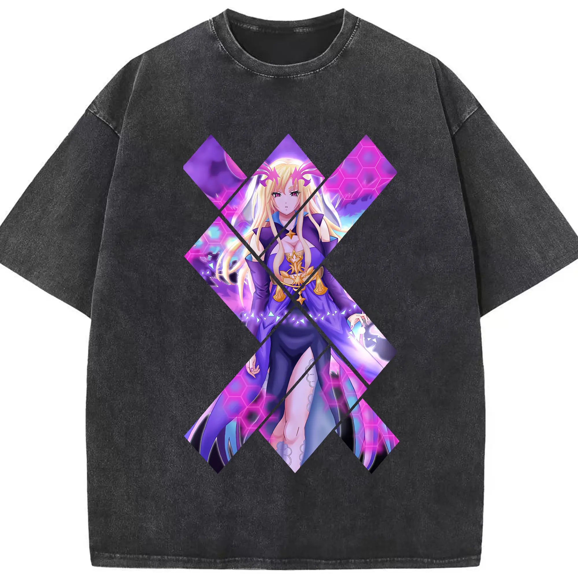 モンスト グッズ,ルシファー - 綿100％ ヴィンテージ風 半袖Tシャツ ・ フロントプリント ・ 柔らか肌触り ・ 通気性 快適 ・ スポーツ カジュアル 外出用