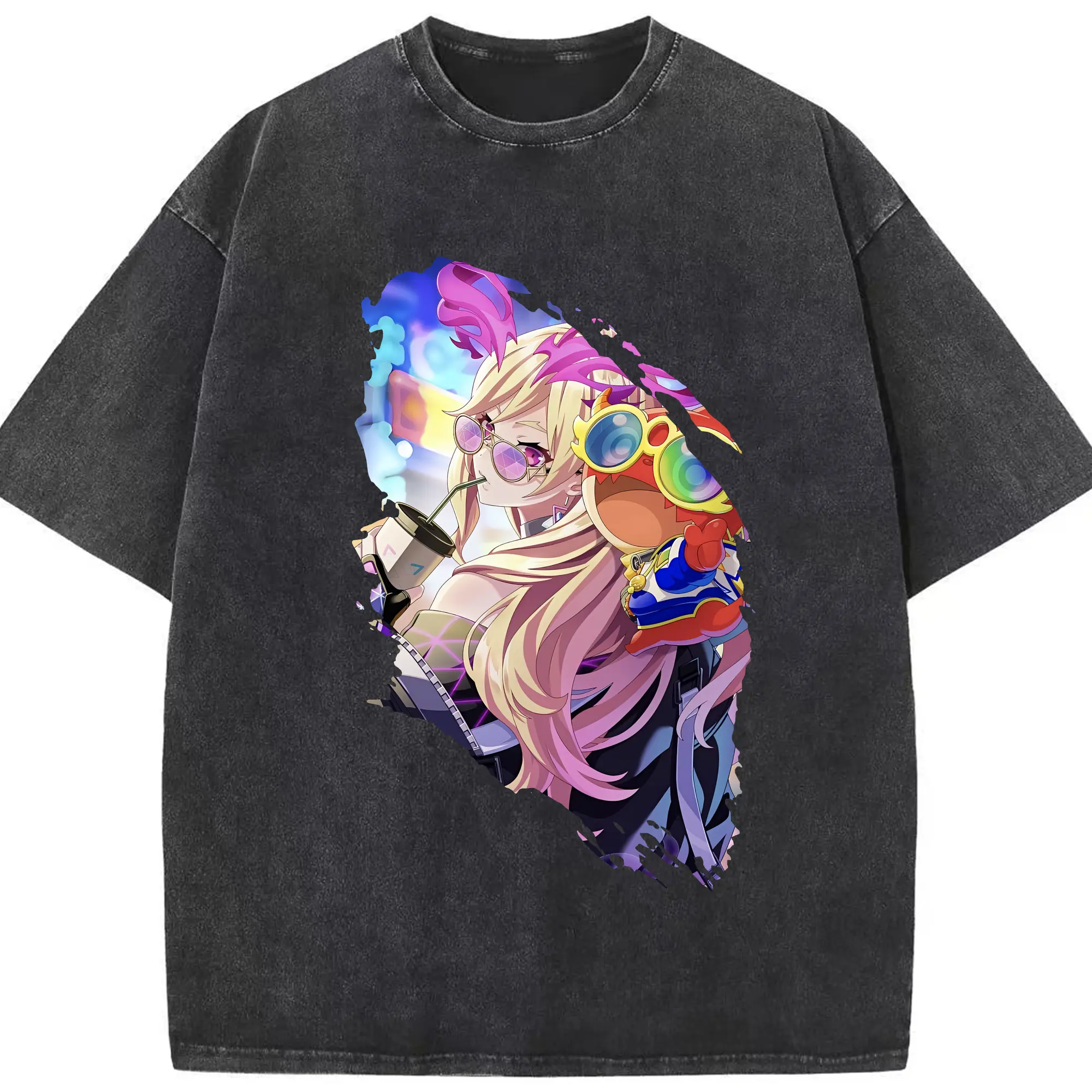 モンスト グッズ,ルシファー - 綿100％ ヴィンテージ風 半袖Tシャツ ・ フロントプリント ・ 柔らか肌触り ・ 通気性 快適 ・ スポーツ カジュアル 外出用