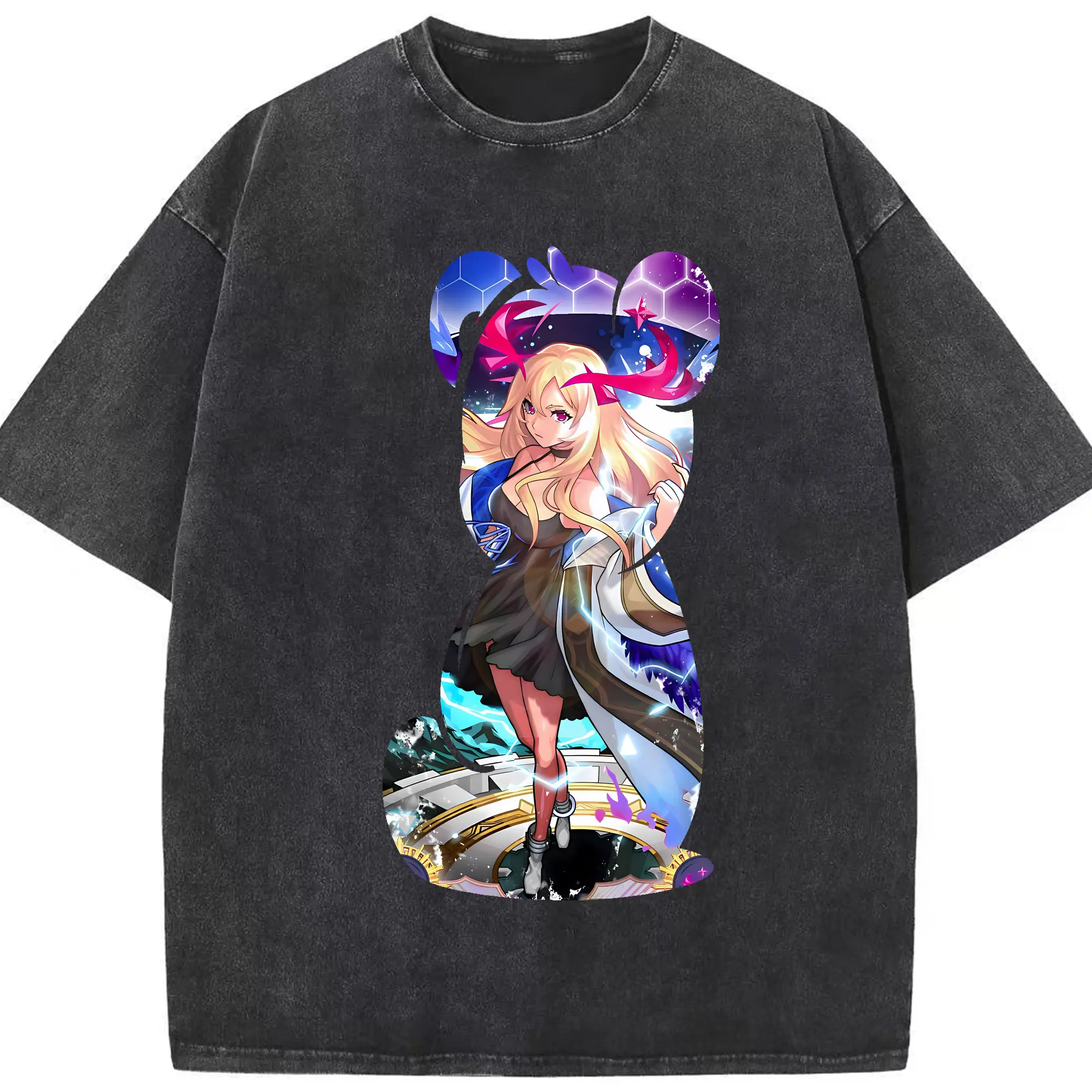 モンスト グッズ,ルシファー - 綿100％ ヴィンテージ風 半袖Tシャツ ・ フロントプリント ・ 柔らか肌触り ・ 通気性 快適 ・ スポーツ カジュアル 外出用