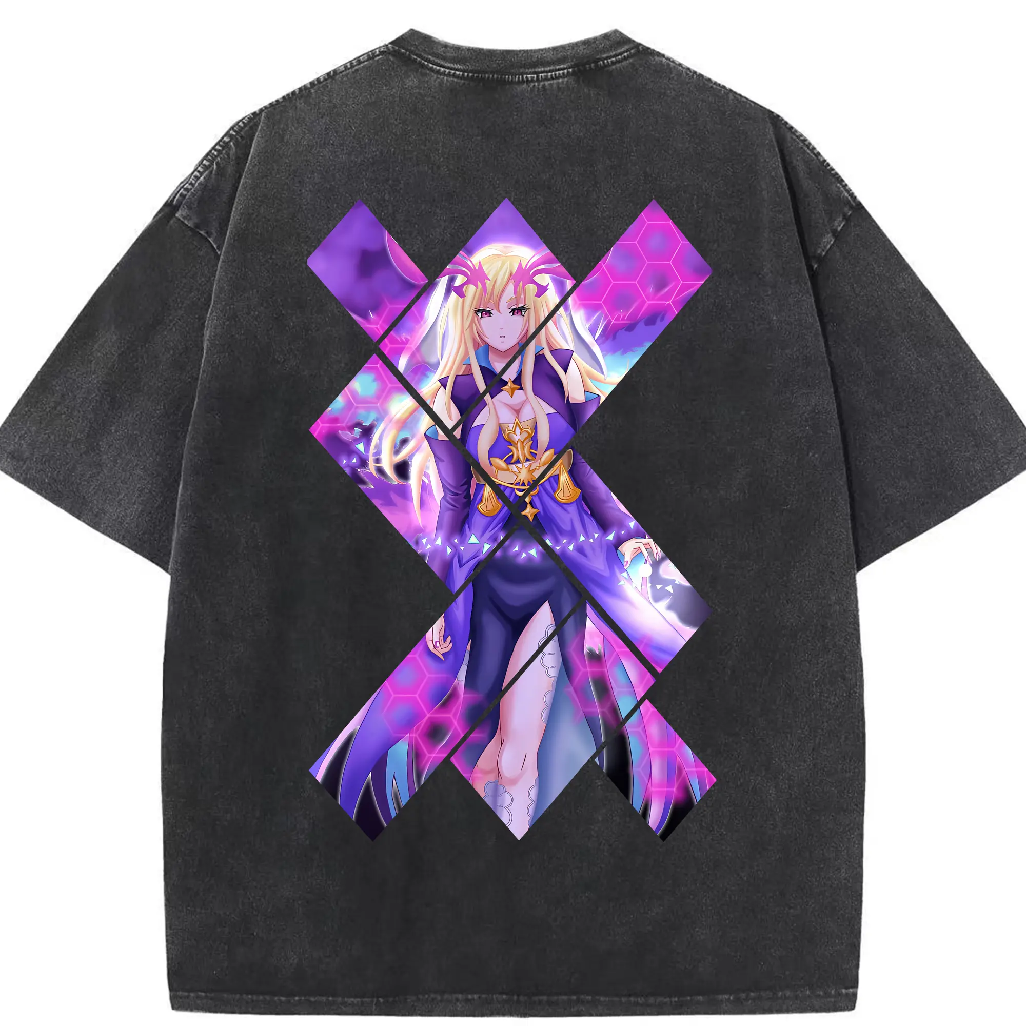 モンスト グッズ,ルシファー - 綿100％ ヴィンテージ風 半袖Tシャツ ・ 背面プリント ・ 柔らか肌触り ・ 通気性 快適 ・ スポーツ カジュアル 外出用