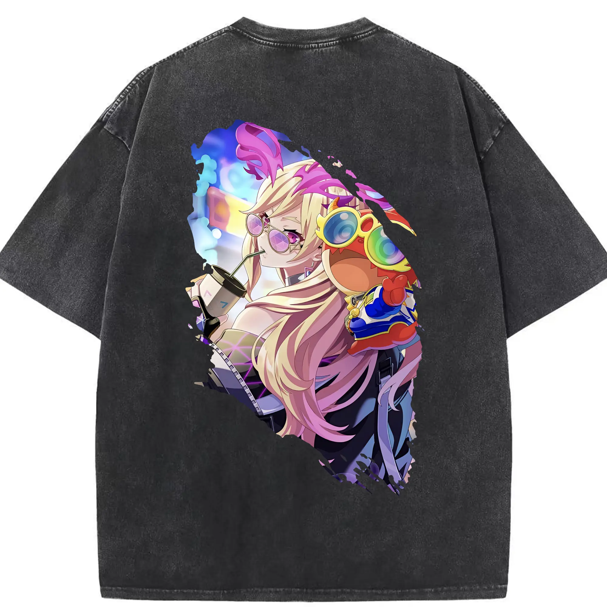 モンスト グッズ,ルシファー - 綿100％ ヴィンテージ風 半袖Tシャツ ・ 背面プリント ・ 柔らか肌触り ・ 通気性 快適 ・ スポーツ カジュアル 外出用