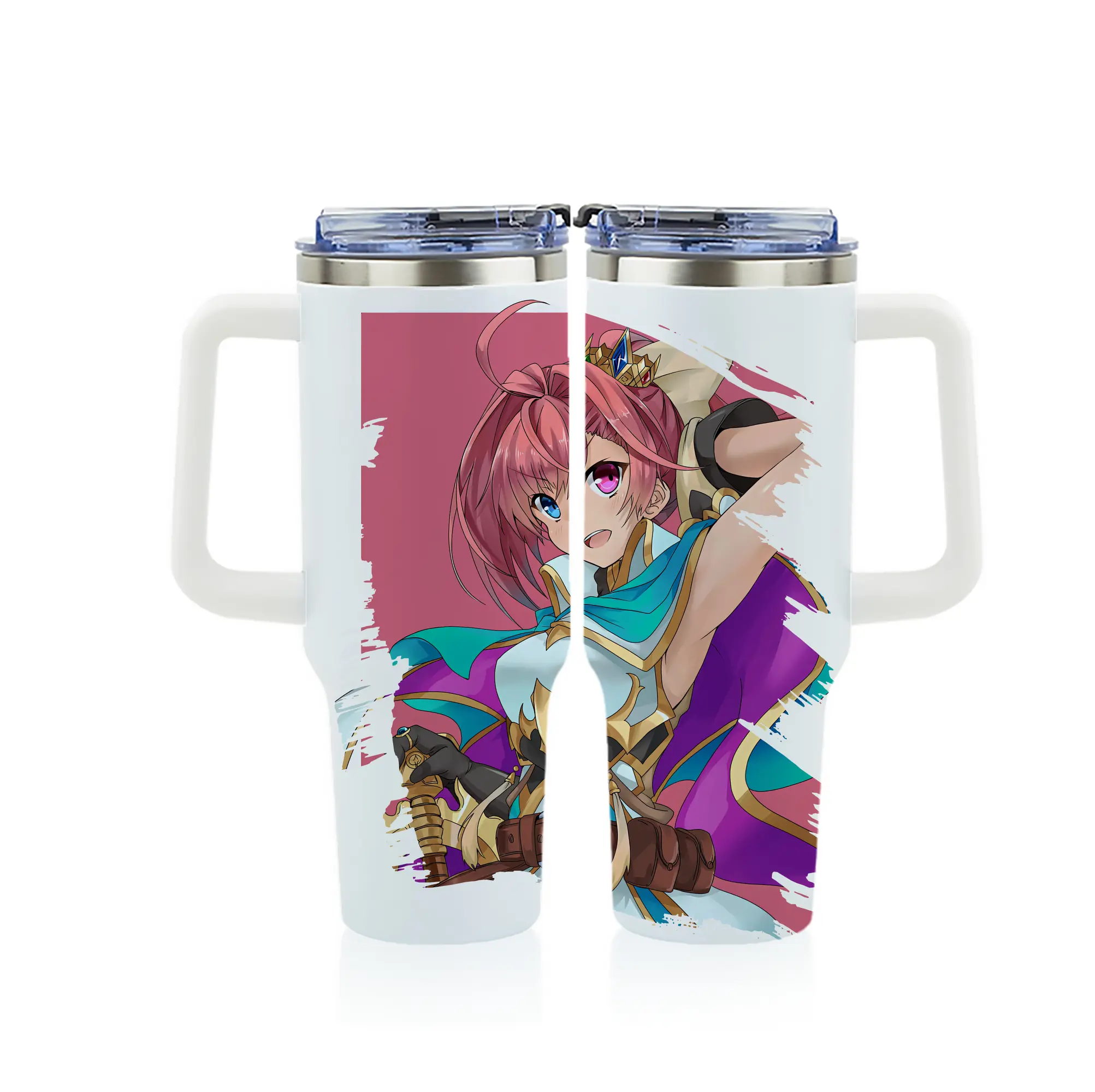 モンスト グッズ,ソロモン - 1200mL フルプリント車用タンブラー ・ 304ステンレス 内側 ・ 201ステンレス 外側 ・ 保温 保冷 ・ 通勤 ドライブ アウトドア用