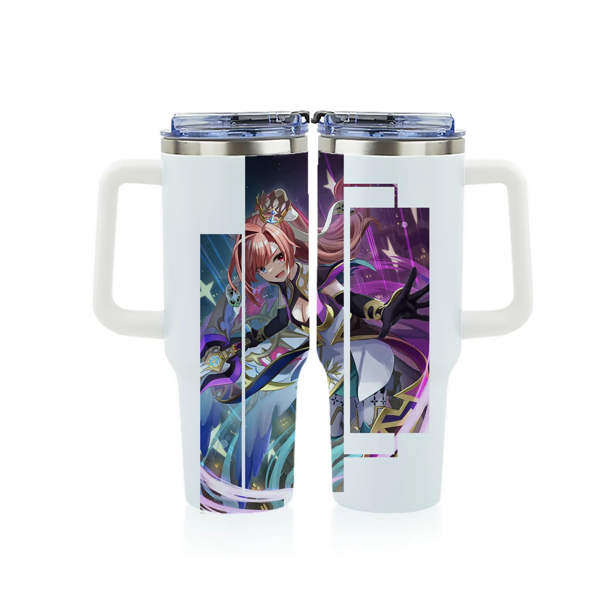 モンスト グッズ,ソロモン - 1200mL フルプリント車用タンブラー ・ 304ステンレス 内側 ・ 201ステンレス 外側 ・ 保温 保冷 ・ 通勤 ドライブ アウトドア用