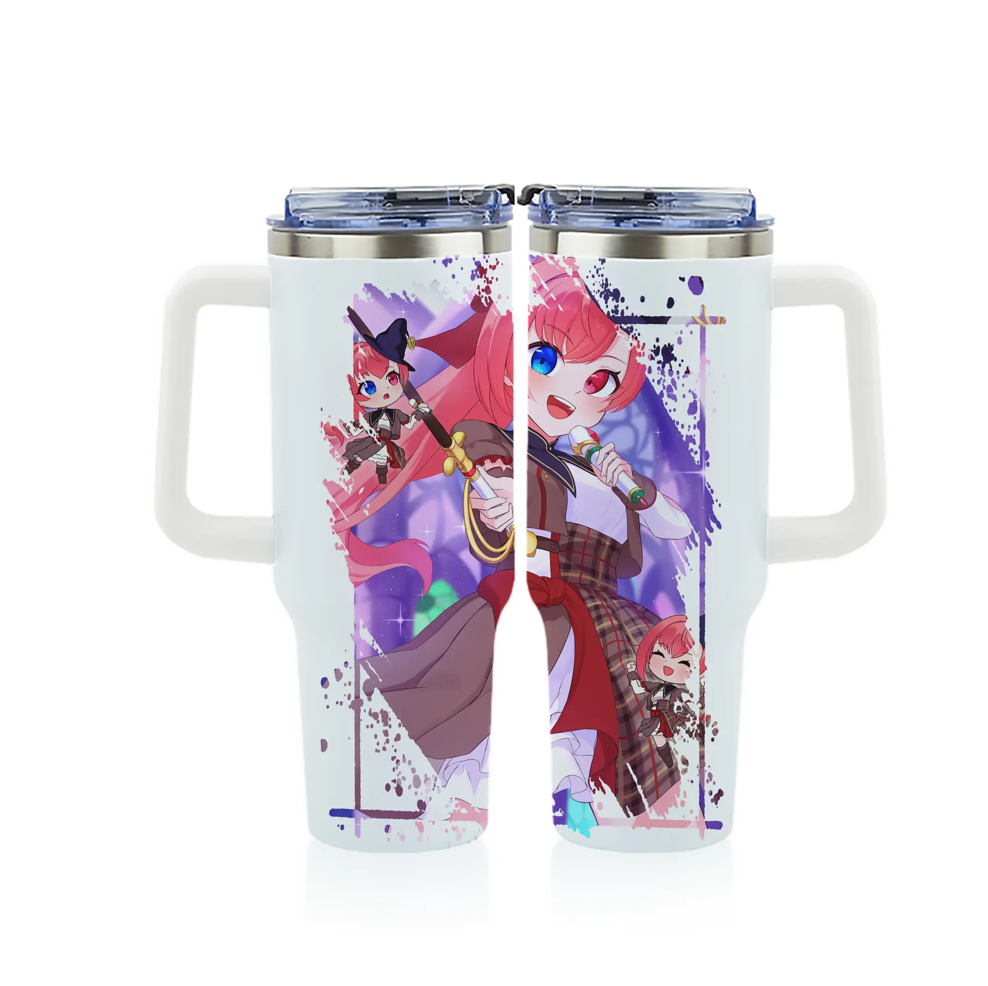 モンスト グッズ,ソロモン - 1200mL フルプリント車用タンブラー ・ 304ステンレス 内側 ・ 201ステンレス 外側 ・ 保温 保冷 ・ 通勤 ドライブ アウトドア用