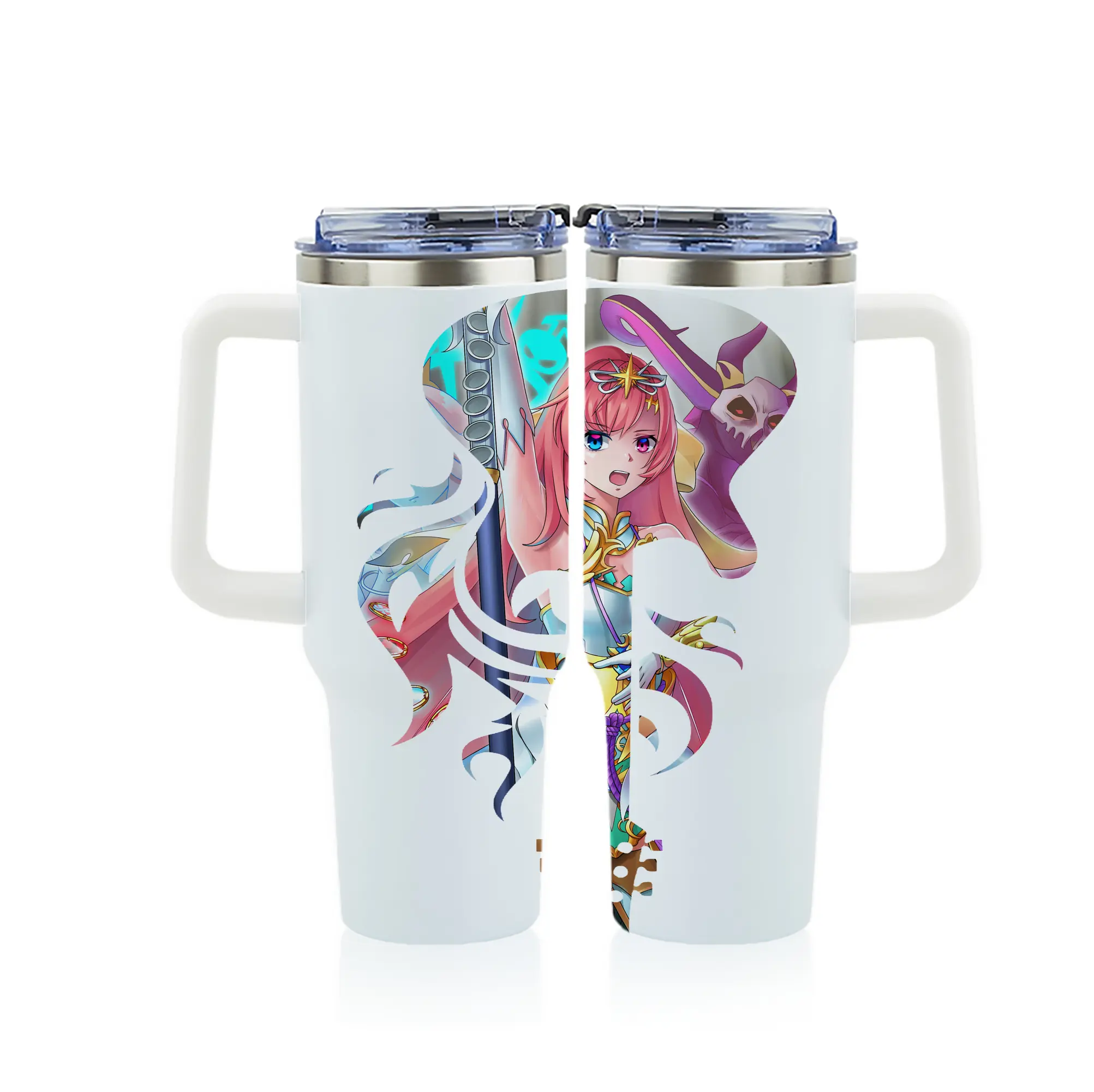 モンスト グッズ,ソロモン - 1200mL フルプリント車用タンブラー ・ 304ステンレス 内側 ・ 201ステンレス 外側 ・ 保温 保冷 ・ 通勤 ドライブ アウトドア用