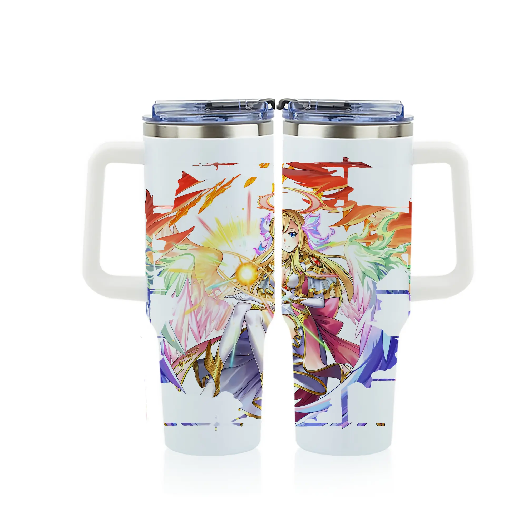 モンスト グッズ,マナ - 1200mL フルプリント車用タンブラー ・ 304ステンレス 内側 ・ 201ステンレス 外側 ・ 保温 保冷 ・ 通勤 ドライブ アウトドア用