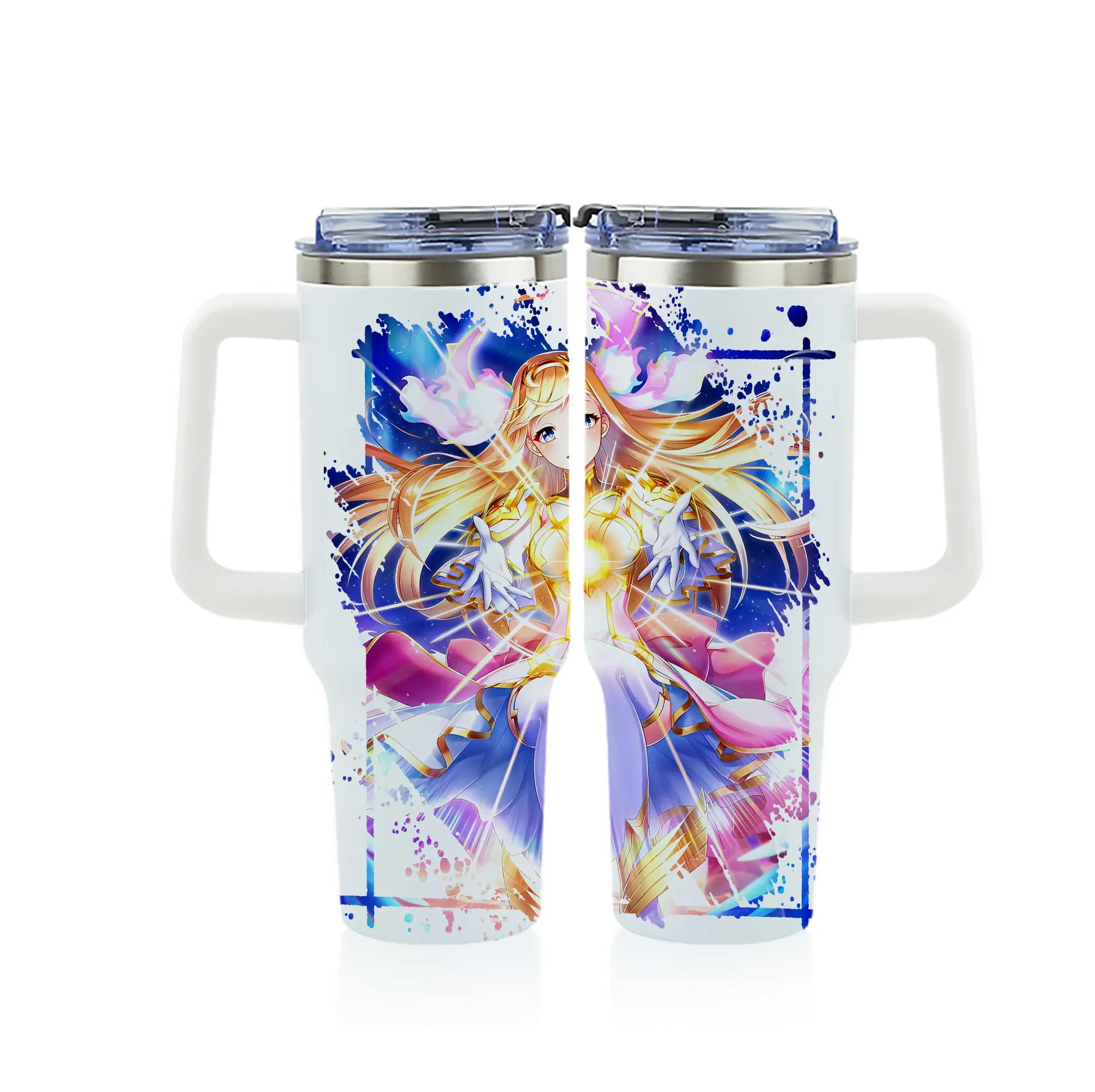 モンスト グッズ,マナ - 1200mL フルプリント車用タンブラー ・ 304ステンレス 内側 ・ 201ステンレス 外側 ・ 保温 保冷 ・ 通勤 ドライブ アウトドア用