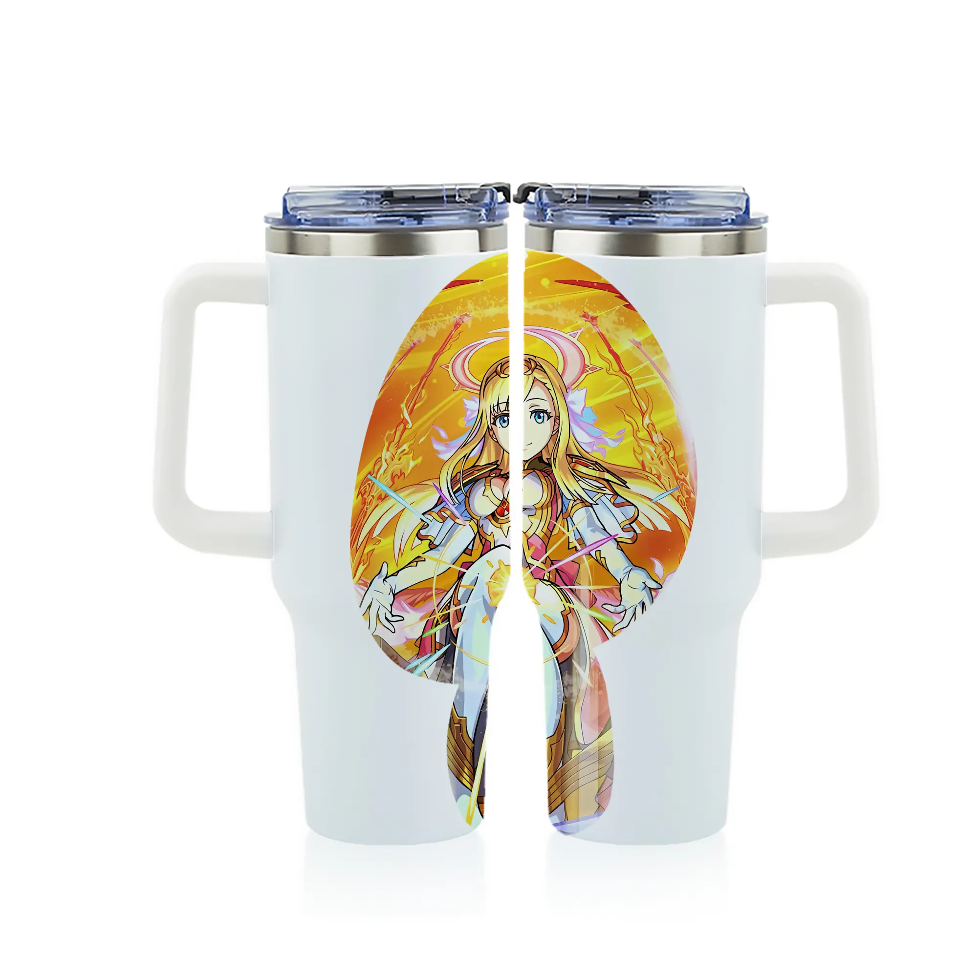 モンスト グッズ,マナ - 1200mL フルプリント車用タンブラー ・ 304ステンレス 内側 ・ 201ステンレス 外側 ・ 保温 保冷 ・ 通勤 ドライブ アウトドア用