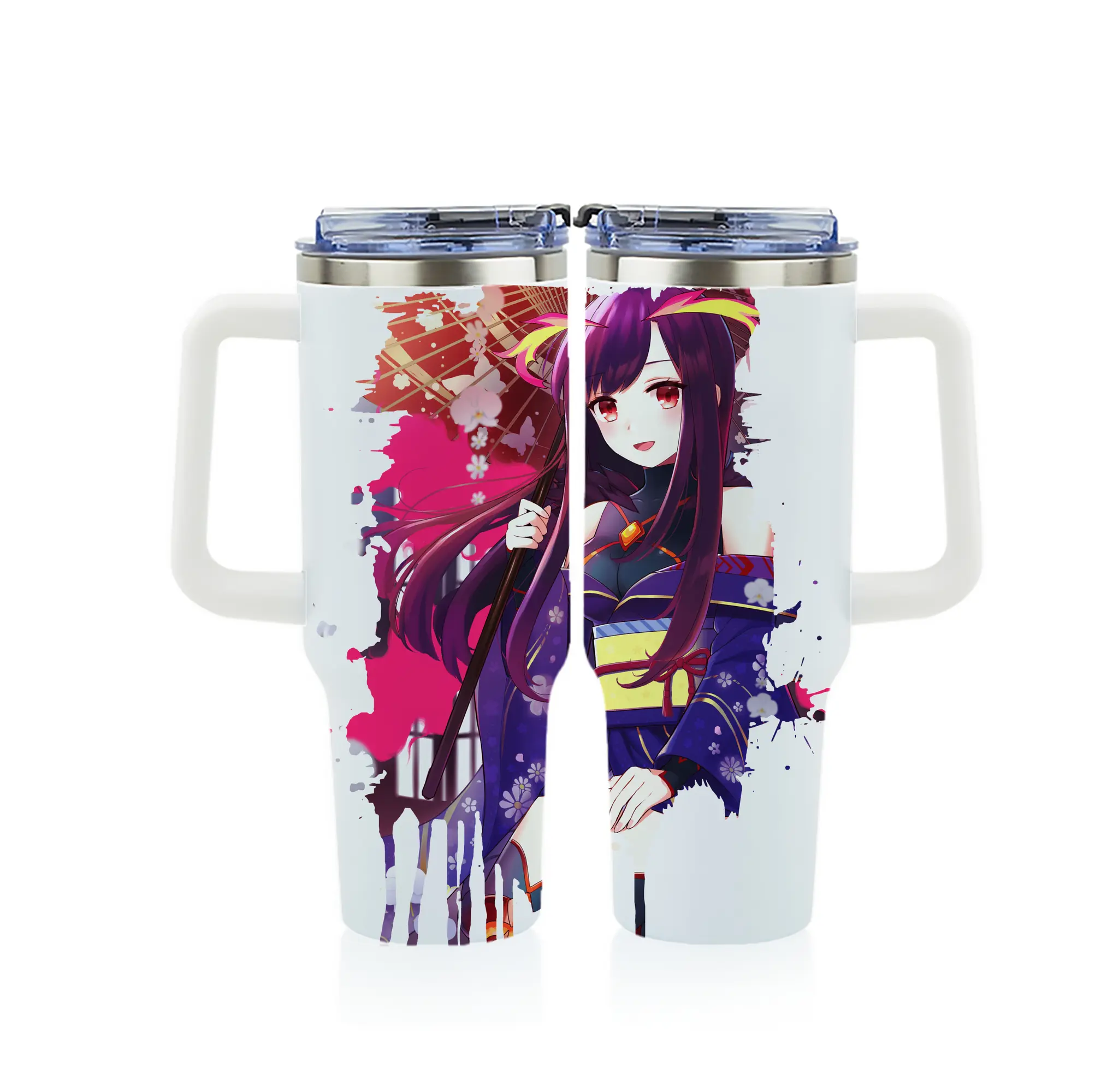 モンスト グッズ,マナ - 1200mL フルプリント車用タンブラー ・ 304ステンレス 内側 ・ 201ステンレス 外側 ・ 保温 保冷 ・ 通勤 ドライブ アウトドア用