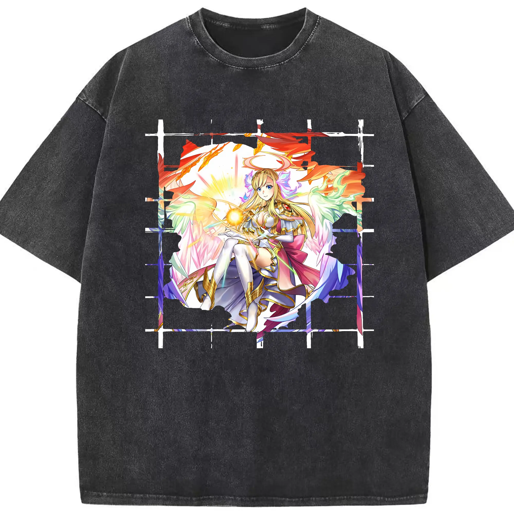 モンスト グッズ,マナ - 綿100％ ヴィンテージ風 半袖Tシャツ ・ フロントプリント ・ 柔らか肌触り ・ 通気性 快適 ・ スポーツ カジュアル 外出用