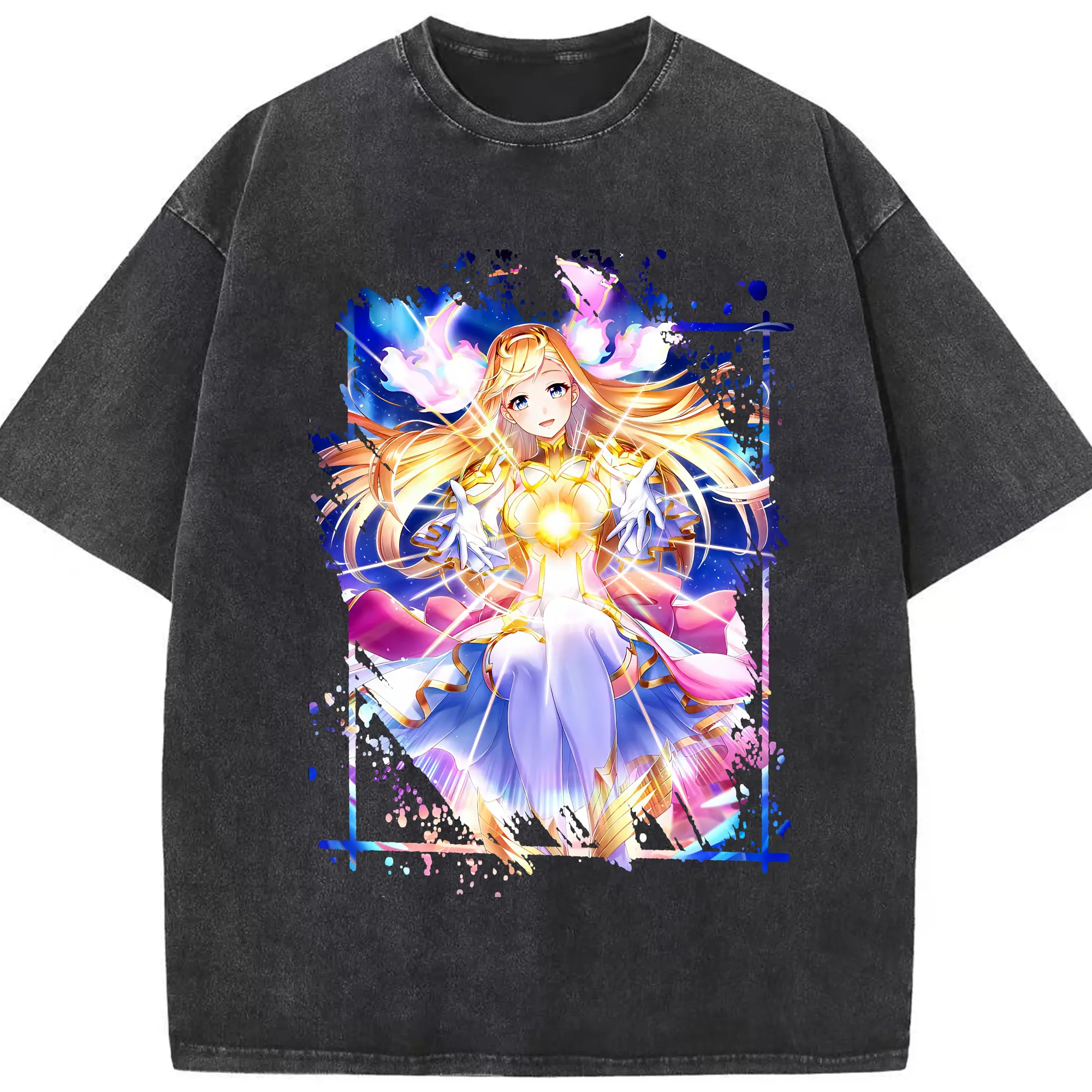 モンスト グッズ,マナ - 綿100％ ヴィンテージ風 半袖Tシャツ ・ フロントプリント ・ 柔らか肌触り ・ 通気性 快適 ・ スポーツ カジュアル 外出用