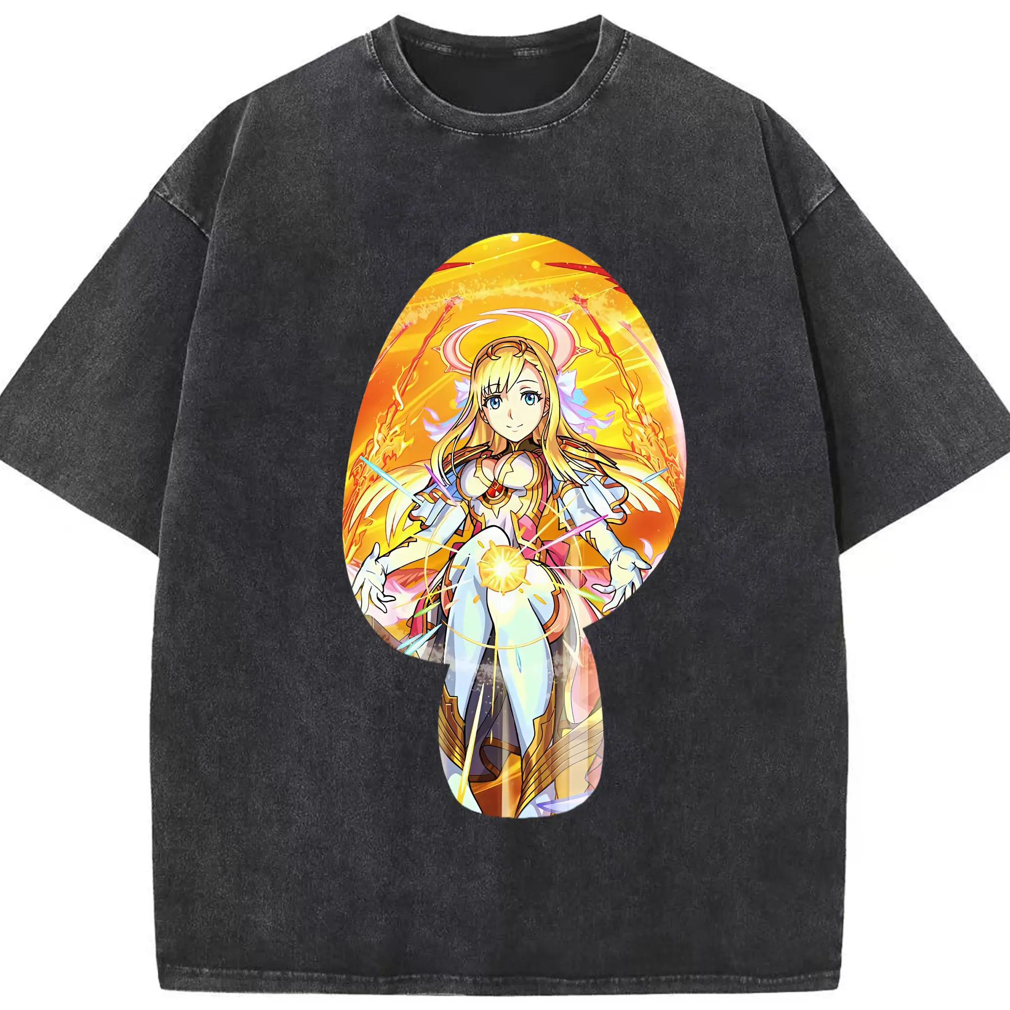 モンスト グッズ,マナ - 綿100％ ヴィンテージ風 半袖Tシャツ ・ フロントプリント ・ 柔らか肌触り ・ 通気性 快適 ・ スポーツ カジュアル 外出用