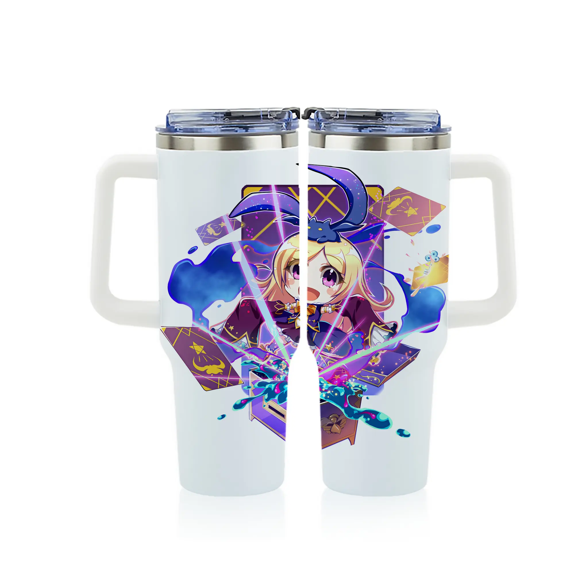 モンスト グッズ,パンドラ - 1200mL フルプリント車用タンブラー ・ 304ステンレス 内側 ・ 201ステンレス 外側 ・ 保温 保冷 ・ 通勤 ドライブ アウトドア用