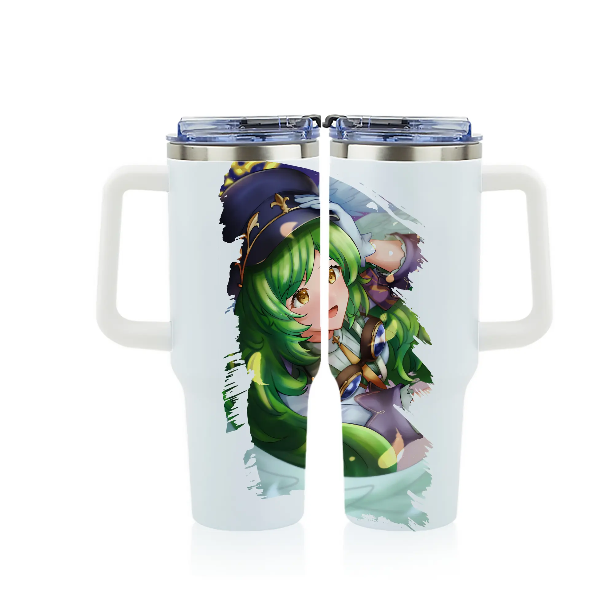 モンスト グッズ,ガブリエル - 1200mL フルプリント車用タンブラー ・ 304ステンレス 内側 ・ 201ステンレス 外側 ・ 保温 保冷 ・ 通勤 ドライブ アウトドア用