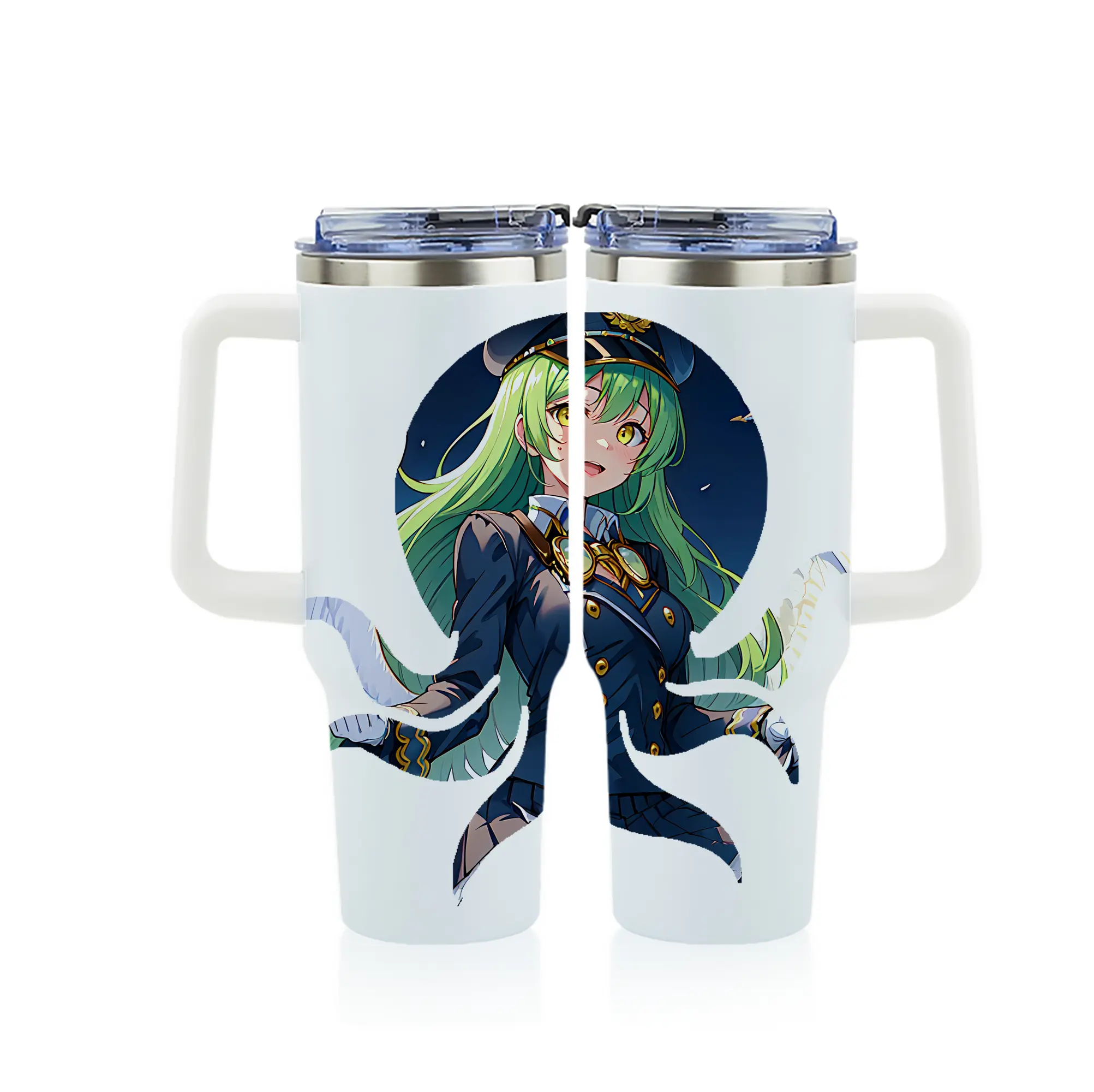 モンスト グッズ,ガブリエル - 1200mL フルプリント車用タンブラー ・ 304ステンレス 内側 ・ 201ステンレス 外側 ・ 保温 保冷 ・ 通勤 ドライブ アウトドア用