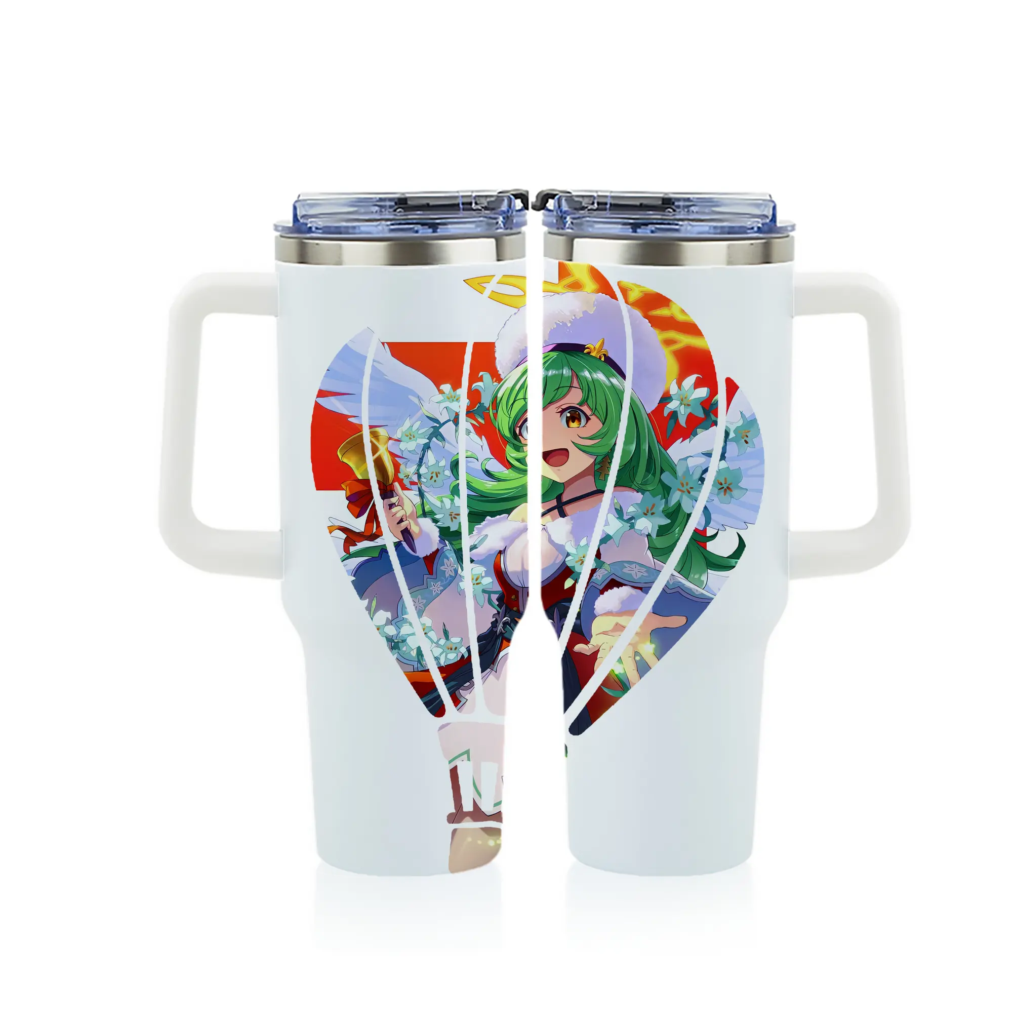 モンスト グッズ,ガブリエル - 1200mL フルプリント車用タンブラー ・ 304ステンレス 内側 ・ 201ステンレス 外側 ・ 保温 保冷 ・ 通勤 ドライブ アウトドア用