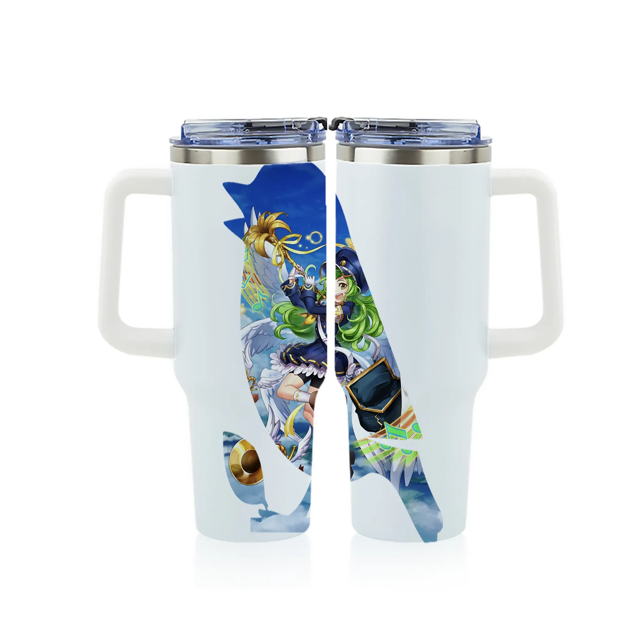 モンスト グッズ,ガブリエル - 1200mL フルプリント車用タンブラー ・ 304ステンレス 内側 ・ 201ステンレス 外側 ・ 保温 保冷 ・ 通勤 ドライブ アウトドア用