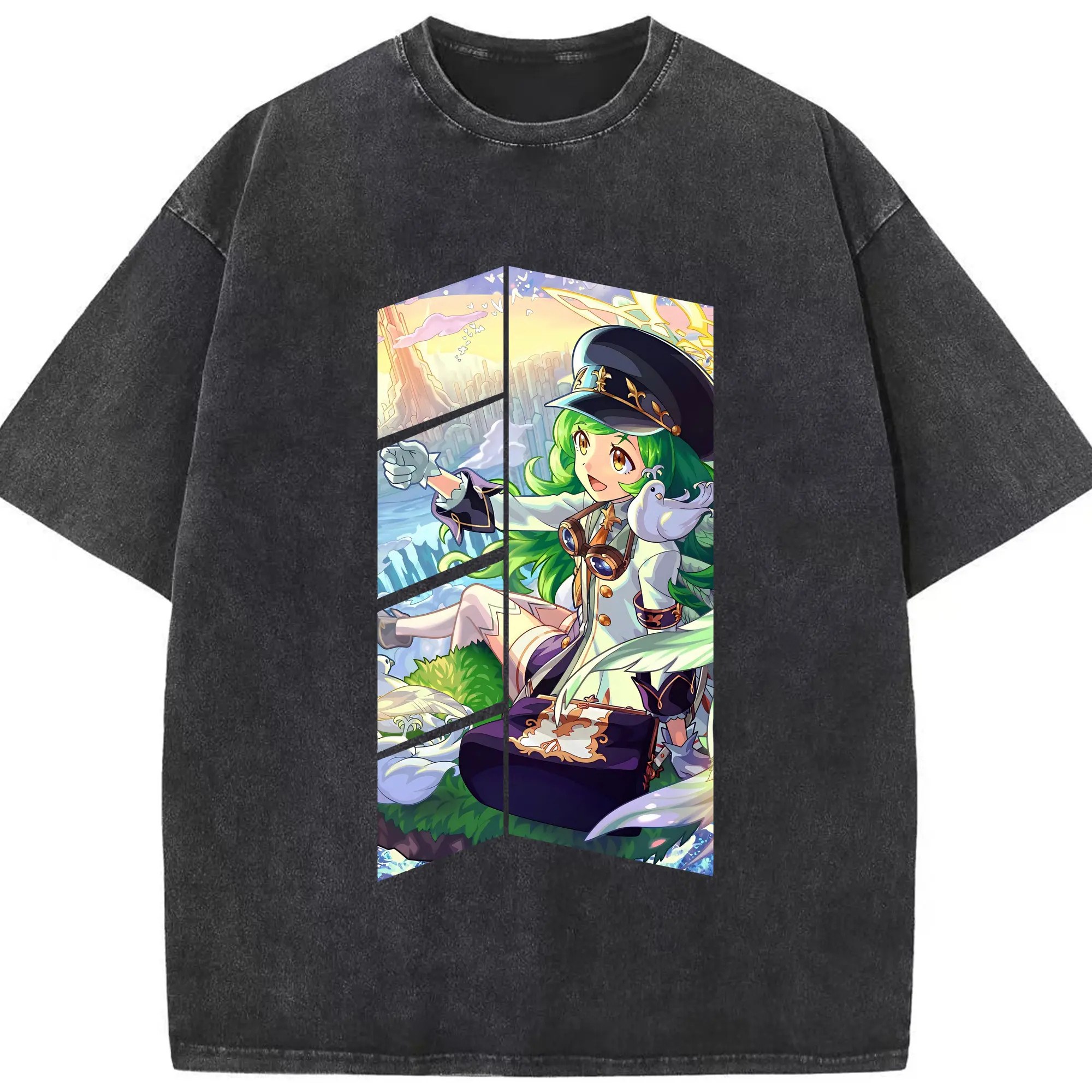 モンスト グッズ,ガブリエル - 綿100％ ヴィンテージ風 半袖Tシャツ ・ フロントプリント ・ 柔らか肌触り ・ 通気性 快適 ・ スポーツ カジュアル 外出用