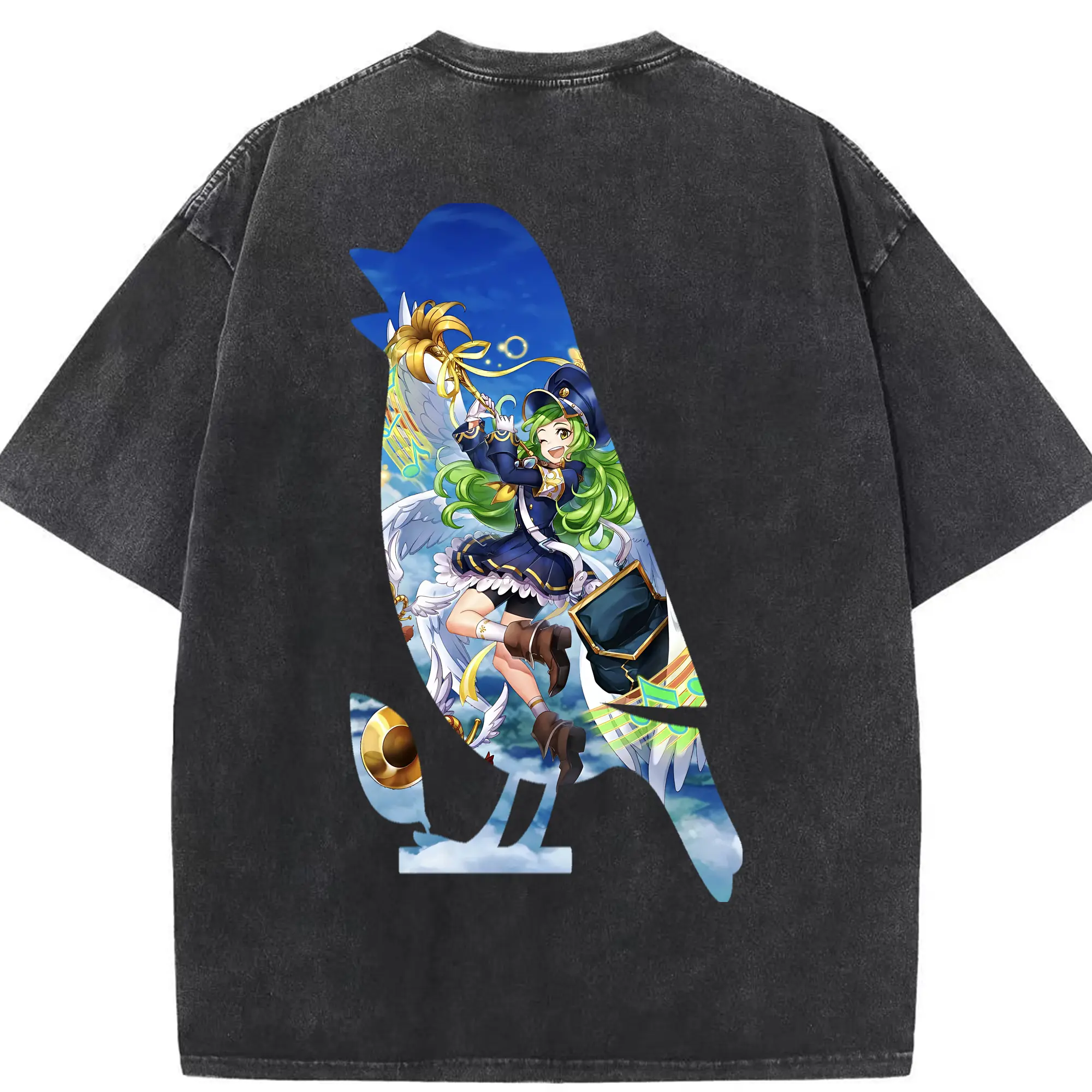 モンスト グッズ,ガブリエル - 綿100％ ヴィンテージ風 半袖Tシャツ ・ 背面プリント ・ 柔らか肌触り ・ 通気性 快適 ・ スポーツ カジュアル 外出用